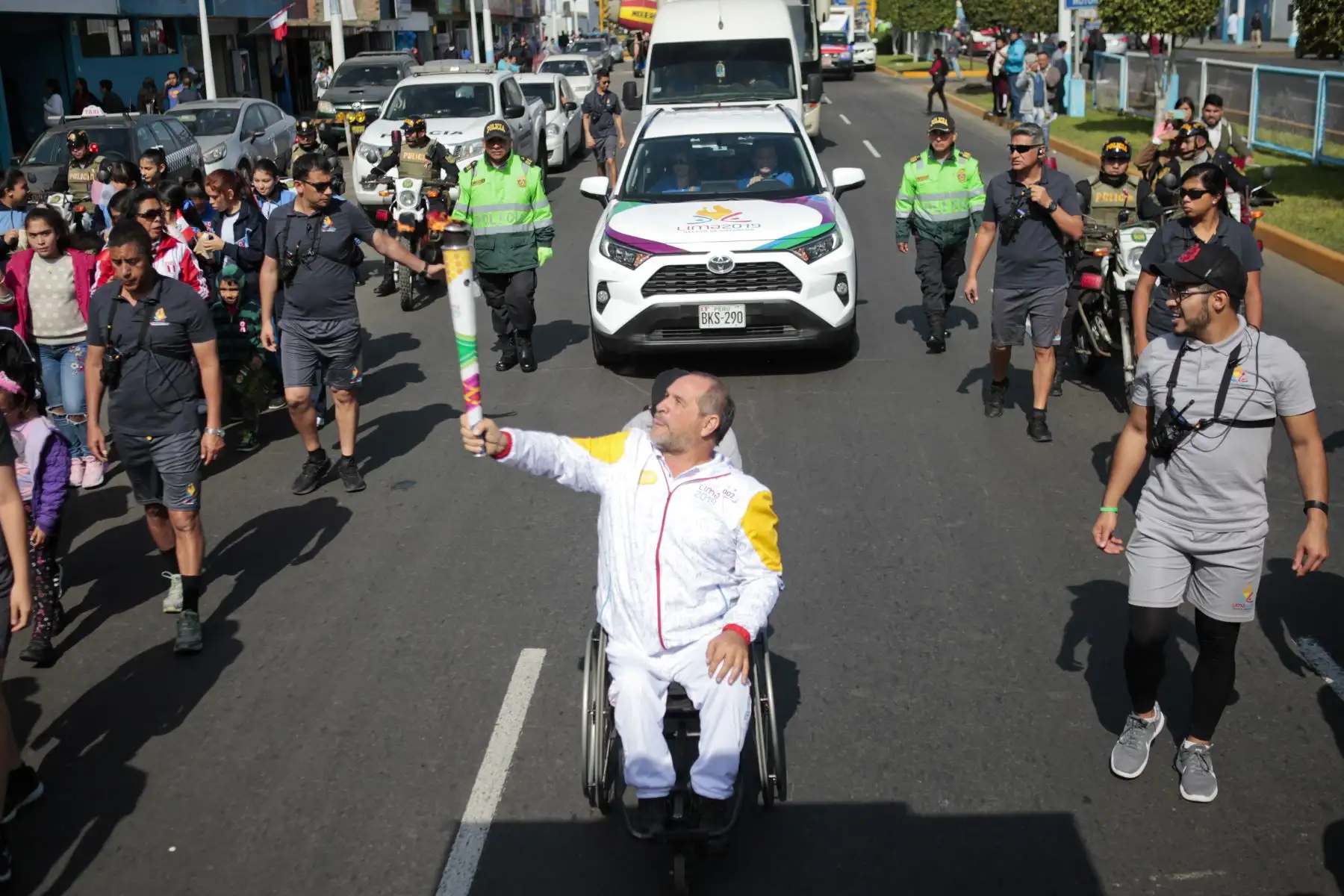 Recorrido de antorcha de los Juegos Panamericanos Lima 2019  en la región Callao
Foto: ANDINA/Miguel Mejía
