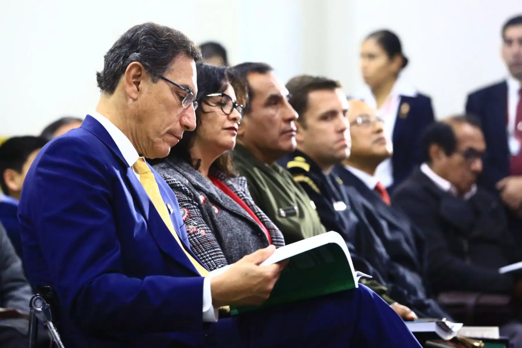 Presidente Martín Vizcarra participa en la presentación del libro "Gestión del riesgo de desastres en el siglo XXI" del reconocido ingeniero Julio Kuroiwa en la Feria Internacional del Libro de Lima.
Foto: ANDINA/Pedro Cárdenas