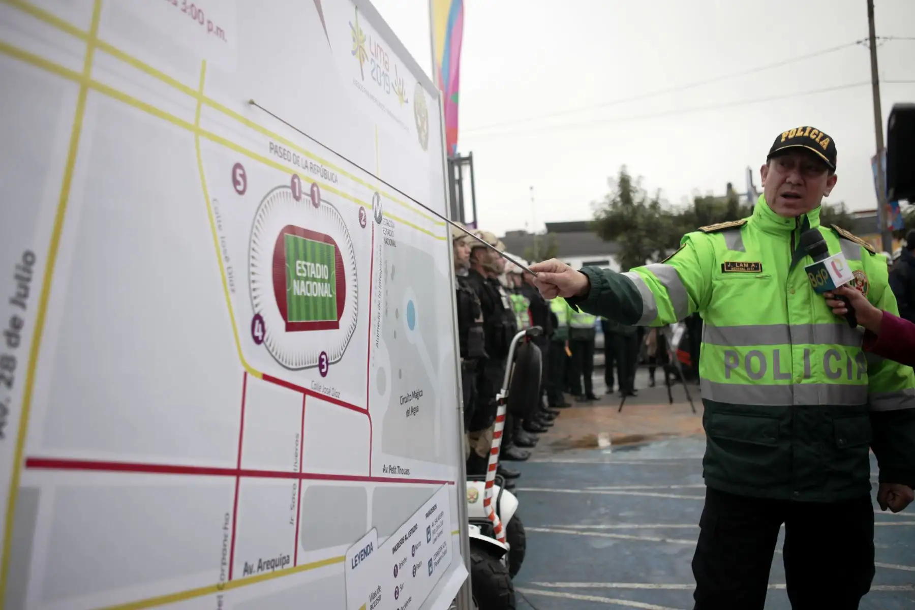 Presentación de detalles de seguridad y cierre de calles por parte de la Policía Nacional del Perú y Lima 2019.
Foto: ANDINA/Miguel Mejía