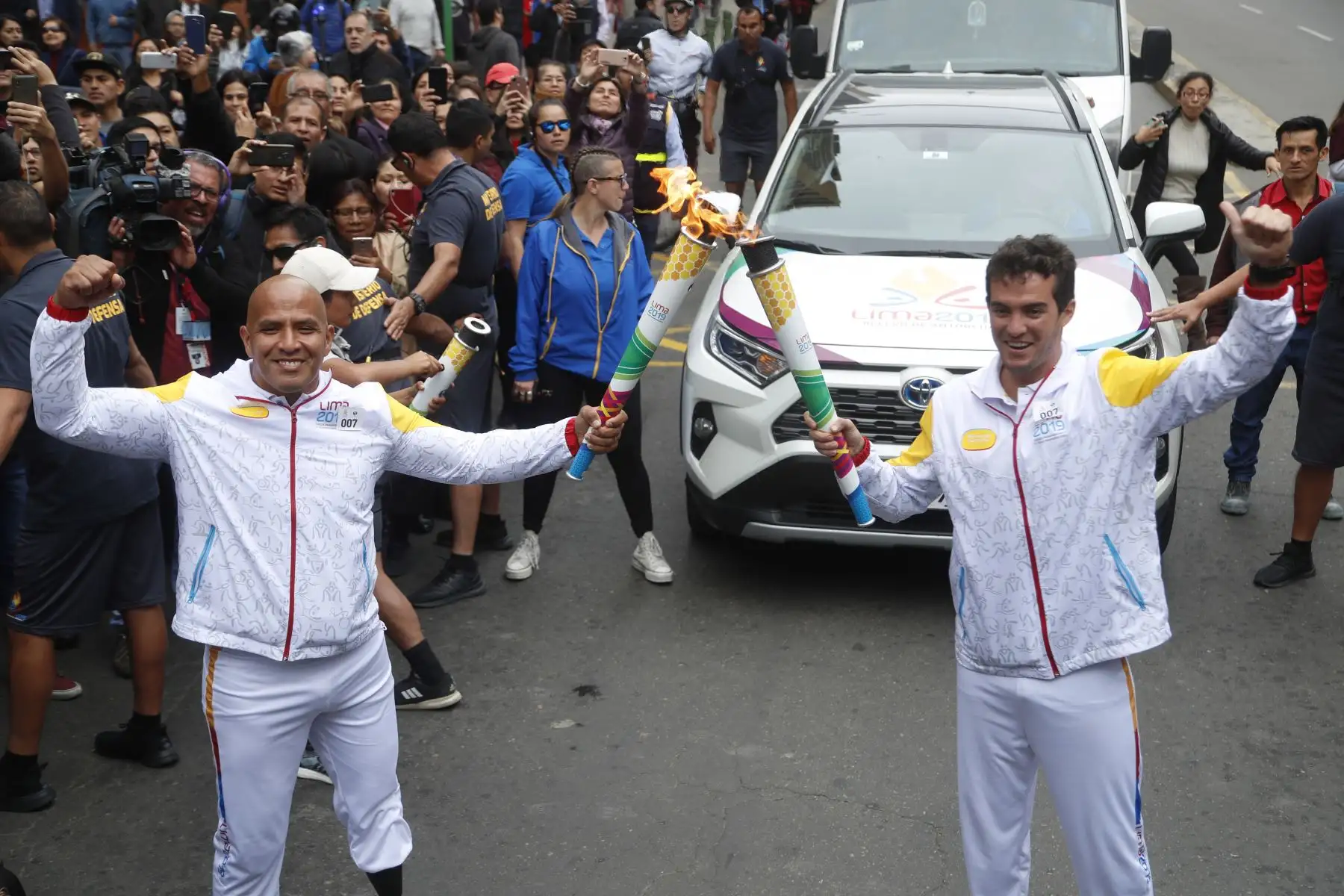 Antorcha Panamericana Lima 2019 recorre las principales calles de Lima.
Foto: ANDINA/Josue Ramos