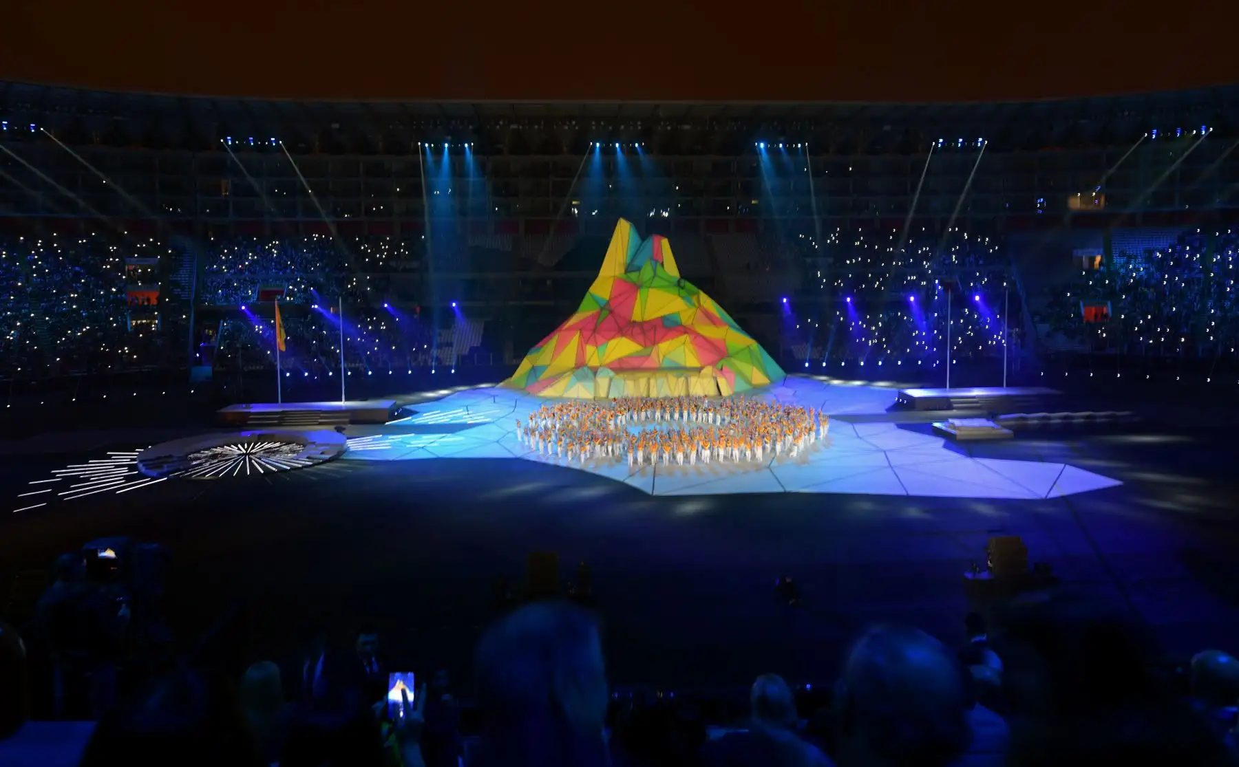Vista general de la ceremonia de apertura de los Juegos Panamericanos de Lima 2019 en el Estadio Nacional de Lima, el 26 de julio de 2019. Los Juegos Panamericanos se extienden hasta el 11 de agosto. AFP