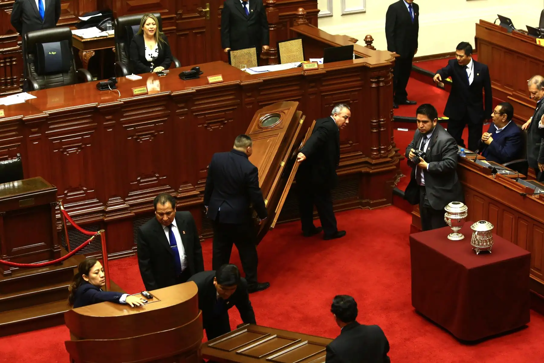 Todo listo para el proceso electoral de la nueva mesa directiva de 2019-2020 en el Hemiciclo del Parlamento.Foto: ANDINA/Pedro Cardenas