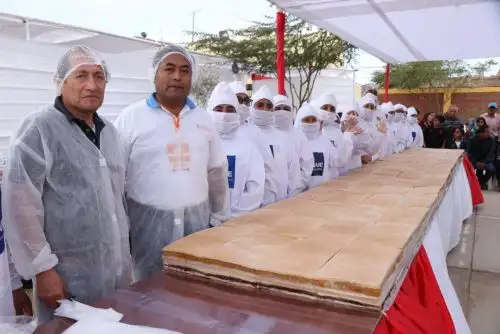 Para preparar king kong gigante en Lambayeque se utilizaron 90 kilos de dulce maní, 90 kilos de dulce de piña y 90 kilos de manjar blanco, además de 70 kilos de galleta.