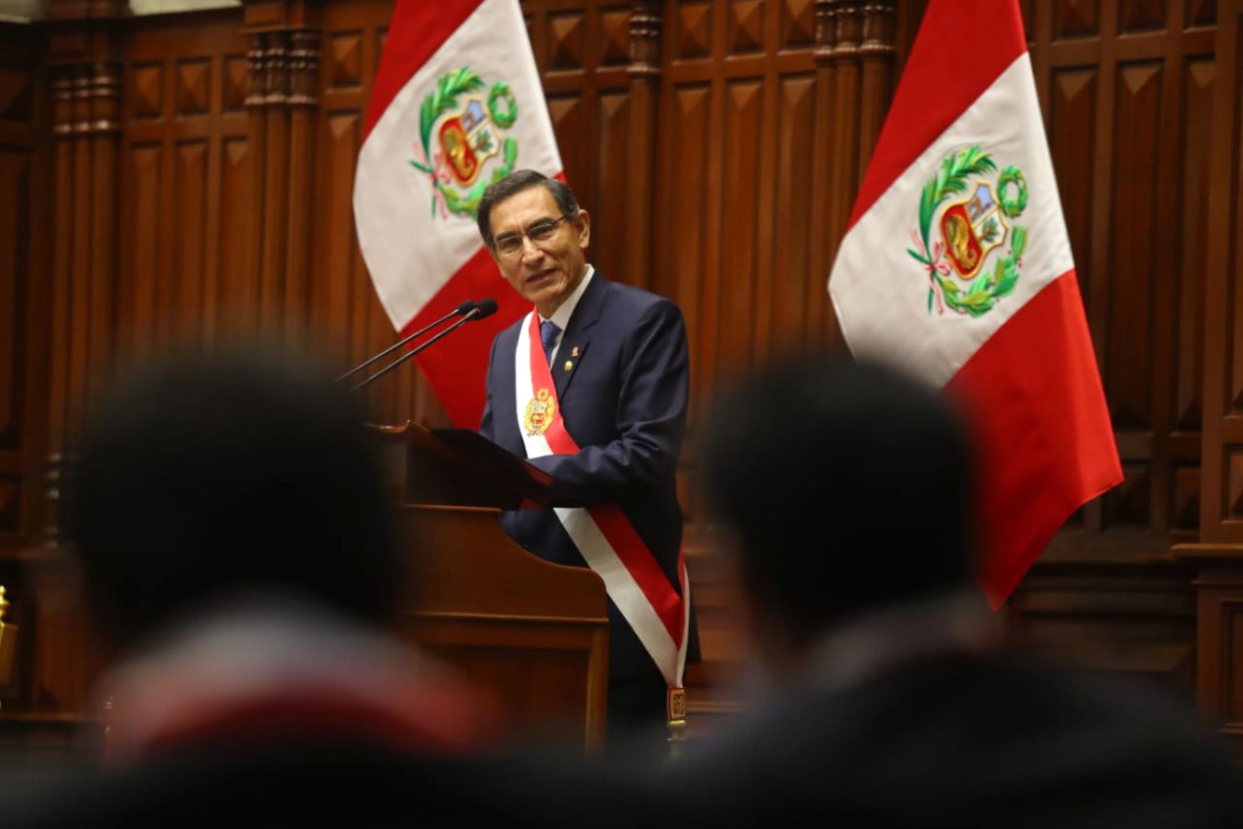El presidente de la República, Martín Vizcarra, ofrece mensaje a la Nación por Fiestas Patrias ante el Congreso de la República.