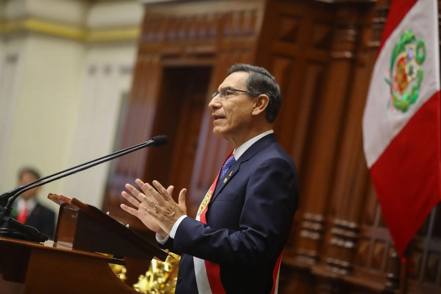 El presidente Martín Vizcarra ofrece ante el Congreso de la República el Mensaje a la Nación por Fiestas Patrias, con motivo del 198 aniversario de la proclamación de la Independencia Nacional.Foto: ANDINA/Prensa Presidencia