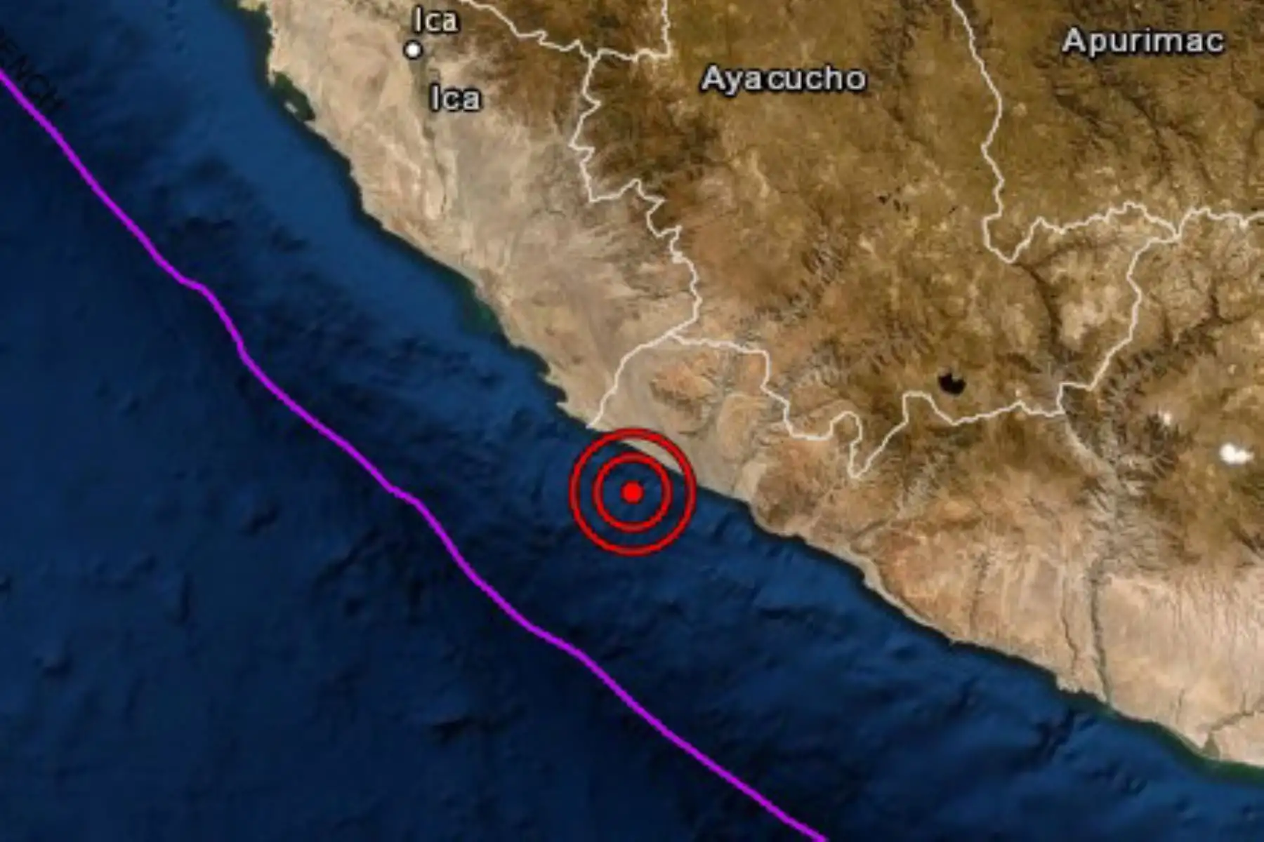 El temblor tuvo una profundidad de 7 kilómetros. ANDINA/Difusión