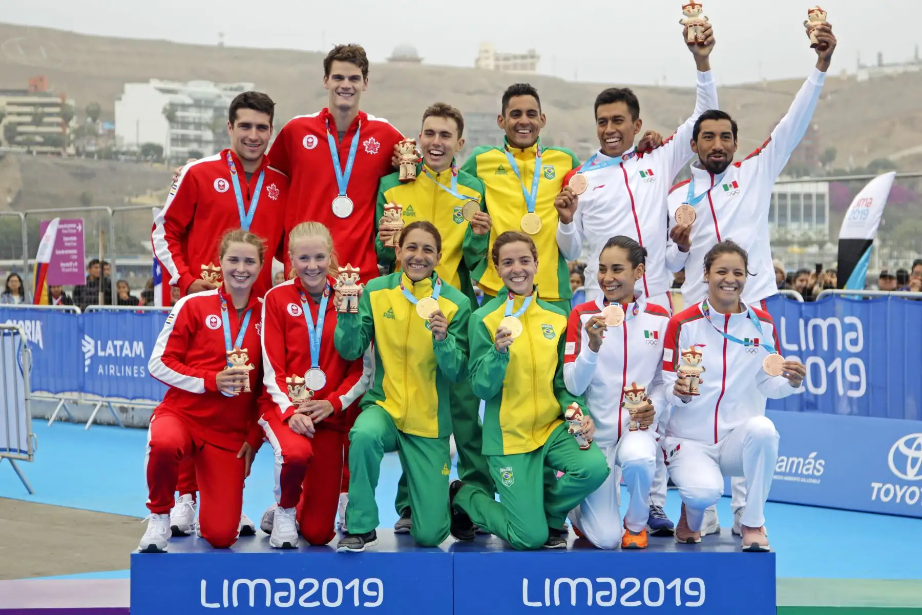 Brasil es campeón en Triatlón por equipos en el Panamericano Lima 2019.
Foto:Lima 2019