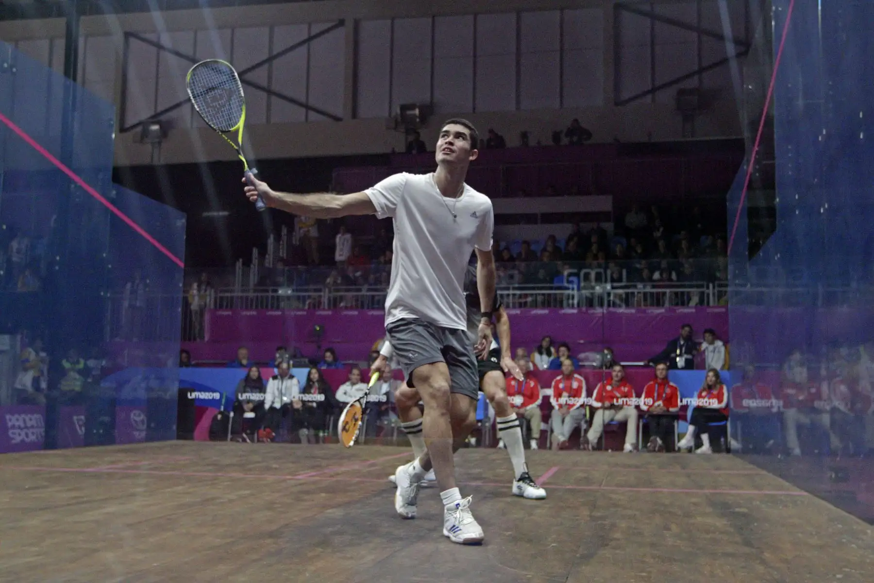 Lima 2019 : Diego Elías derrotó al canadiense Shawn Delierre en Squash.
Foto: Lima 2019
