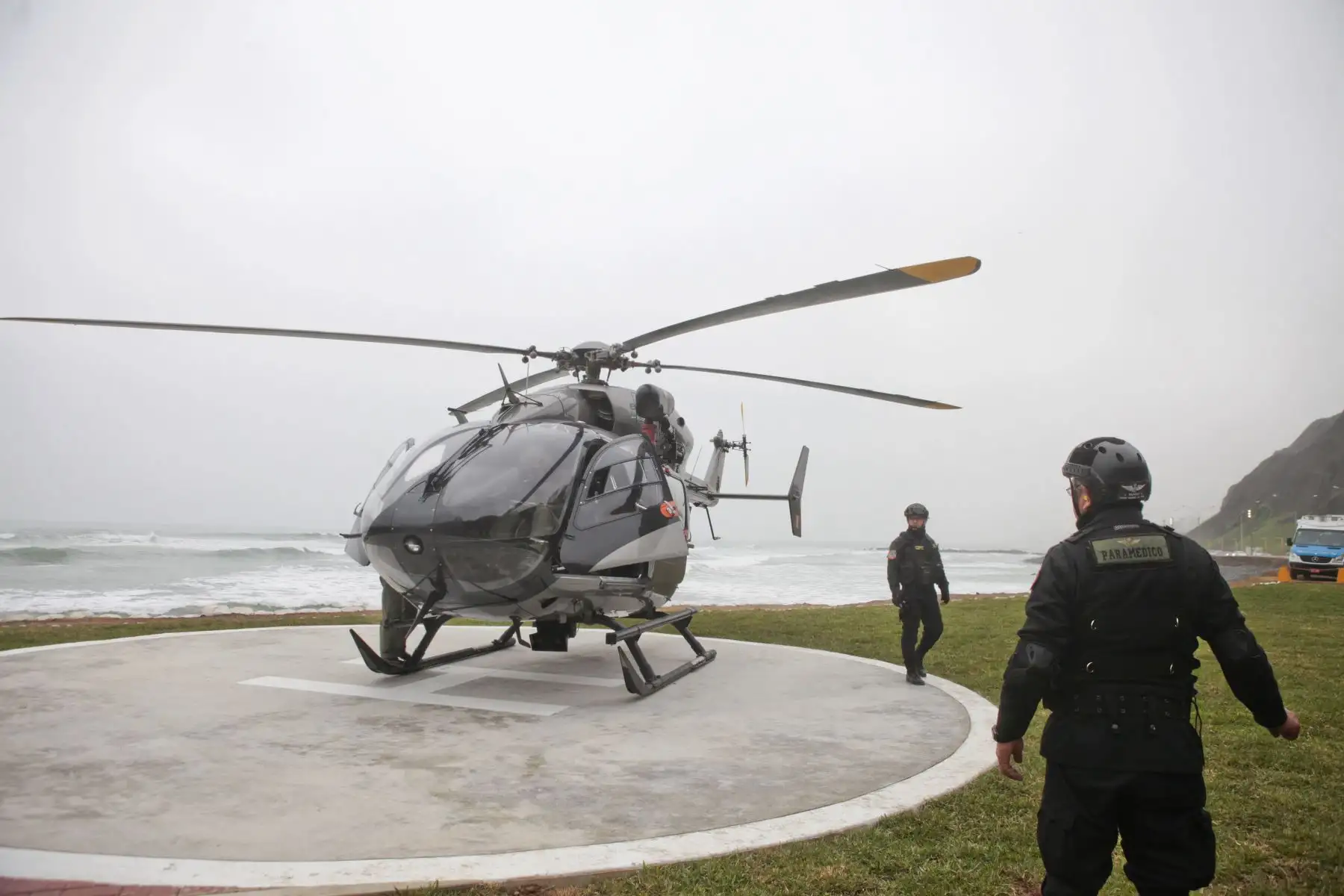 La Policía Nacional del Perú y la municipalidad de Miraflores inauguran helipuerto municipal, ubicado en la zona la Costa Verde para atender emergencias.
Foto: ANDINA/Miguel Mejía