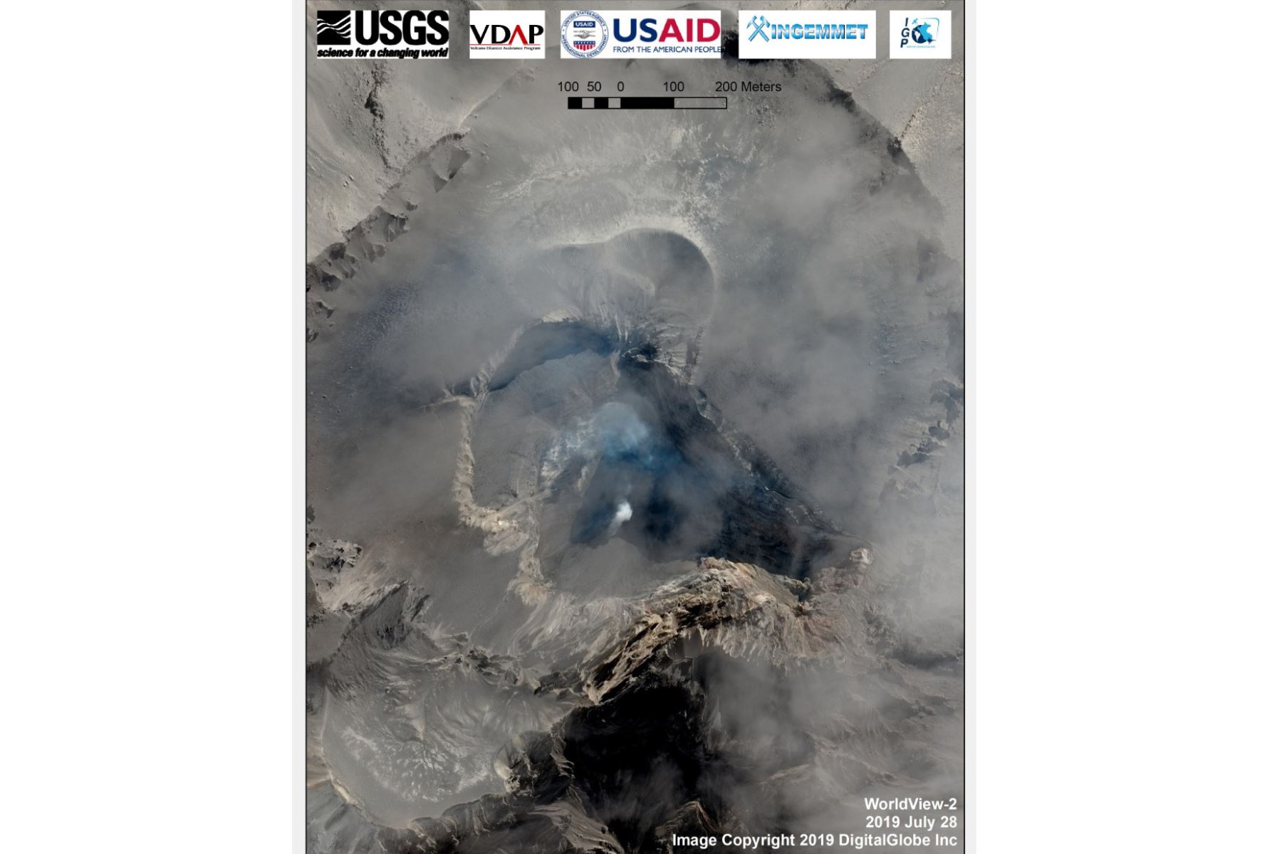Ingemmet advierte de la presencia de un cuerpo de lava de aproximadamente 180 metros de diámetro en la base del cráter del Ubinas, que estaría obstaculizando la emisión de gases y cenizas. Foto: ANDINA/Difusión