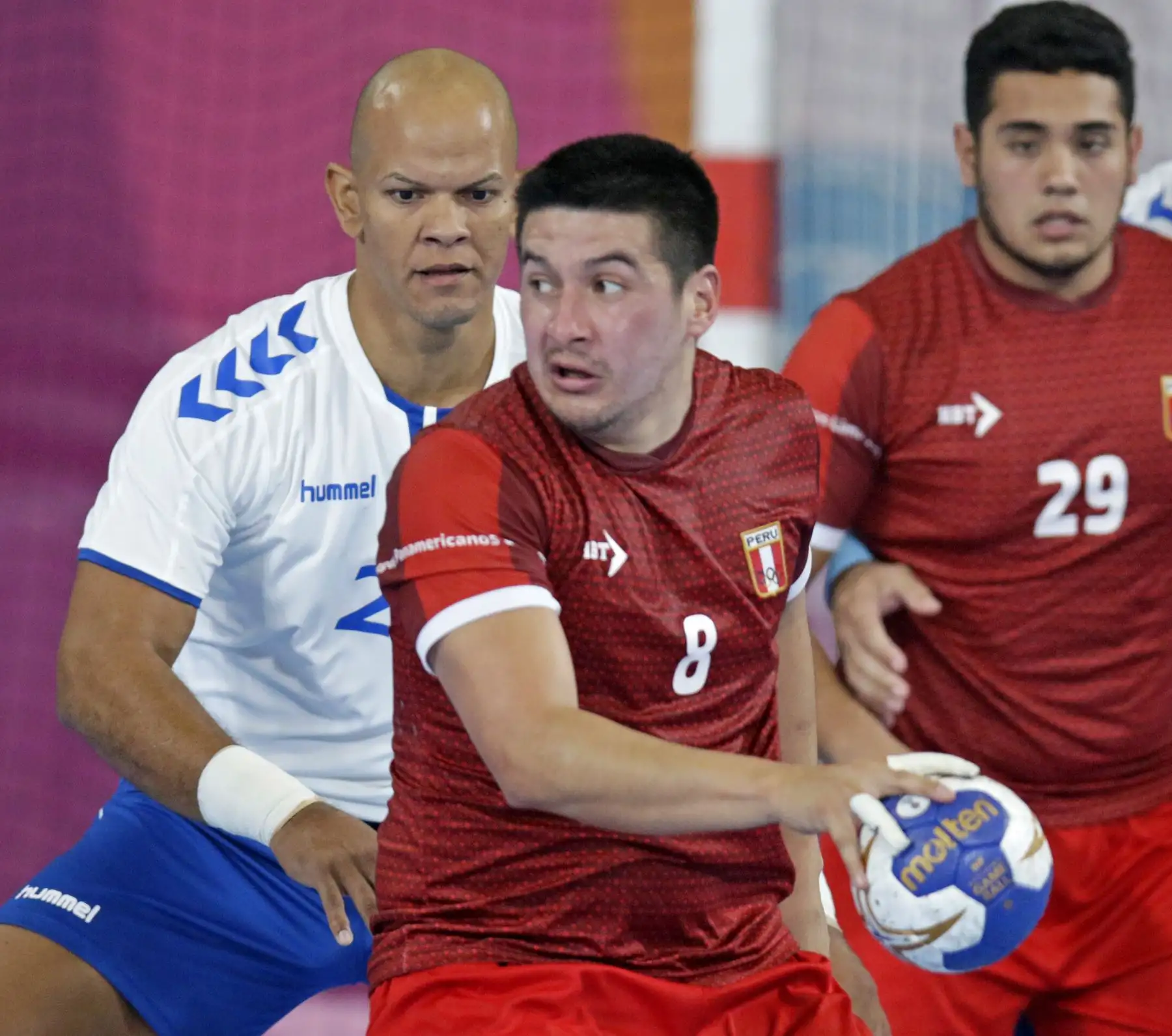 Perú enfrentó a Puerto Rico en la disciplina de balonmano en el Polideportivo 1 de la Videna. Foto: ANDINA/ Lima 2019