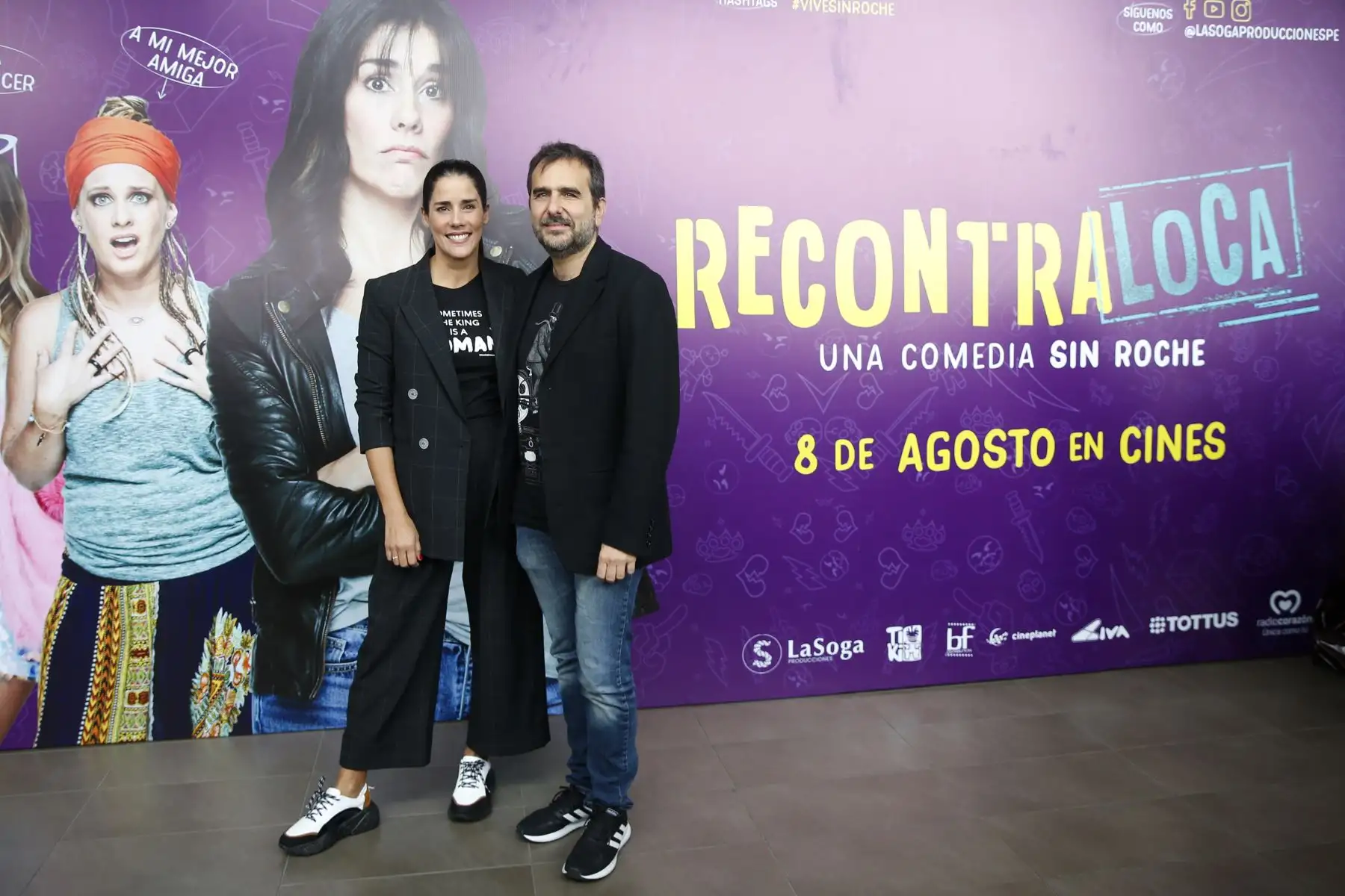 Gianella Neyra y Giovanni Ciccia en lazamiento de "Recontra Loca". Foto: ANDINA/Renato Pajuelo