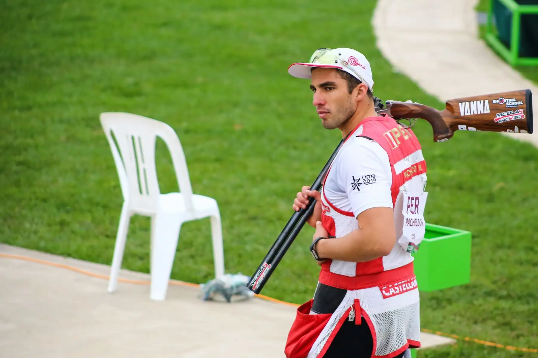 Nicolás Pacheco tirador peruano de tiro, participo en Skeet en el Polígono de Las Palmas.Foto.ANDINA/Lima 2019