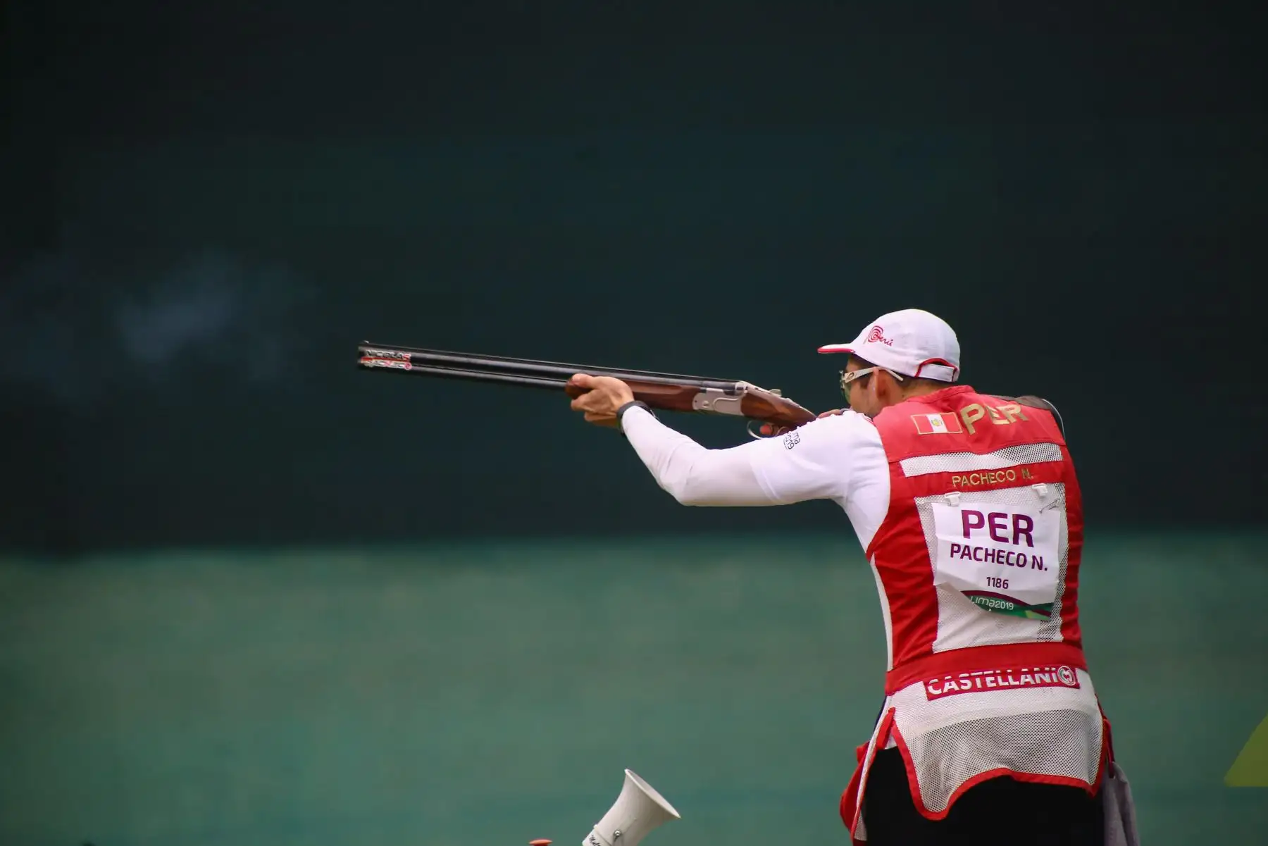 Nicolás Pacheco tirador peruano de tiro, participo en Skeet en el Polígono de Las Palmas.Foto.ANDINA/Lima 2019