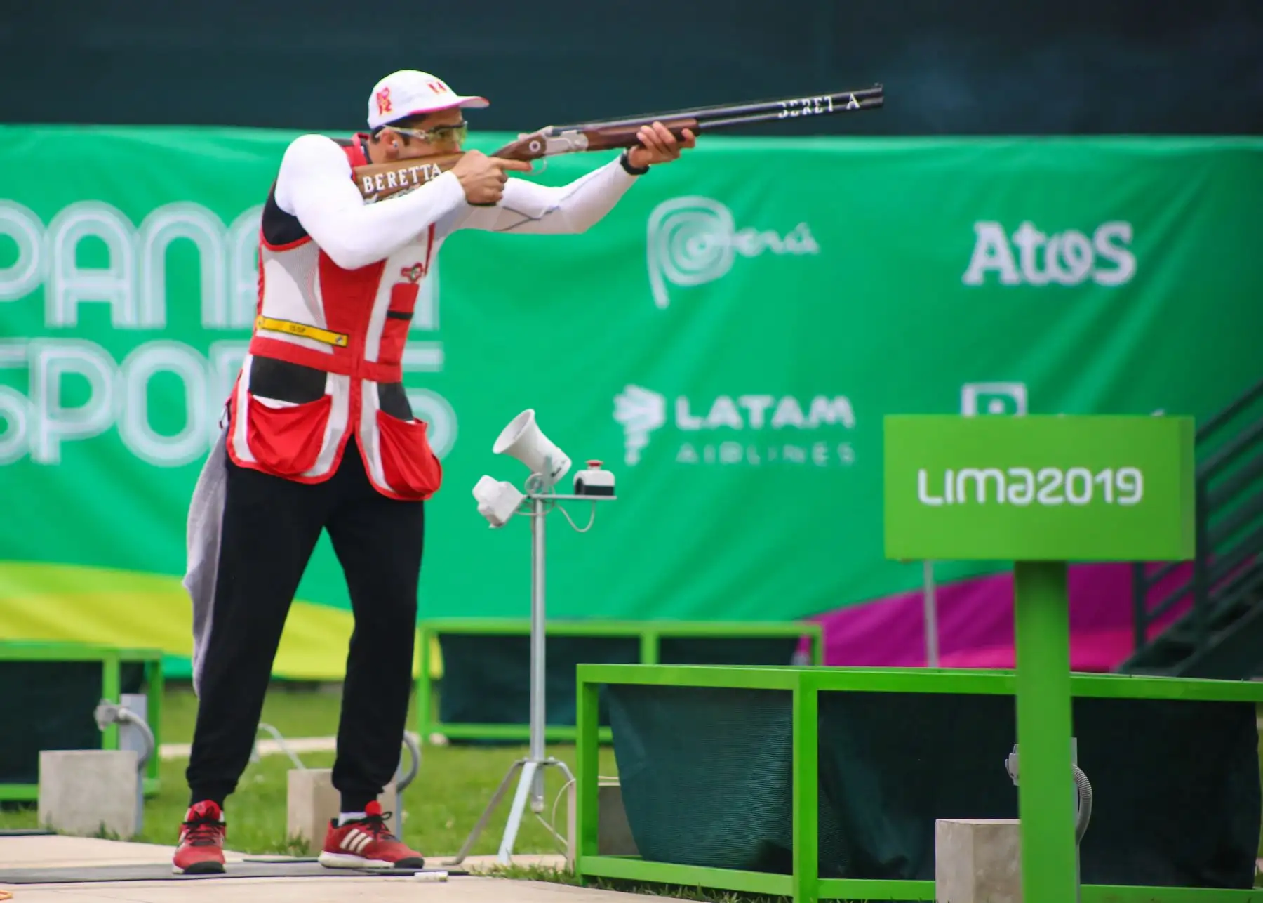 Nicolás Pacheco tirador peruano de tiro, participo en Skeet en el Polígono de Las Palmas.Foto.ANDINA/Lima 2019
