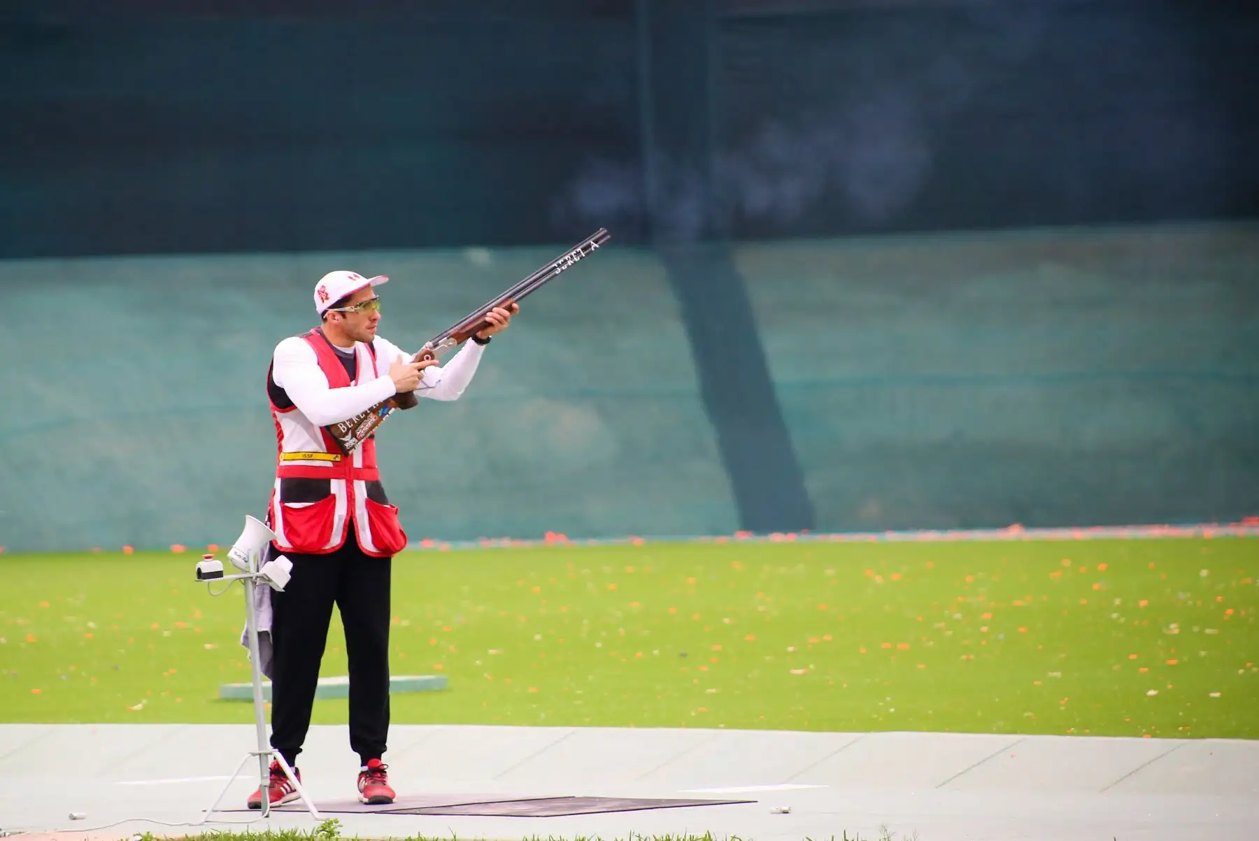 Nicolás Pacheco tirador peruano de tiro, participo en Skeet en el Polígono de Las Palmas.Foto.ANDINA/Lima 2019