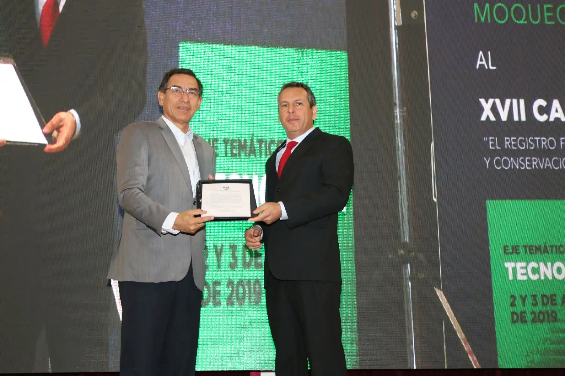 Presidente Martín Vizcarra participó en la VI Jornada Preparatoria al Congreso Anual de Derecho Registral CADER 2019, en Moquegua.Foto:ANDINA/SUNARP