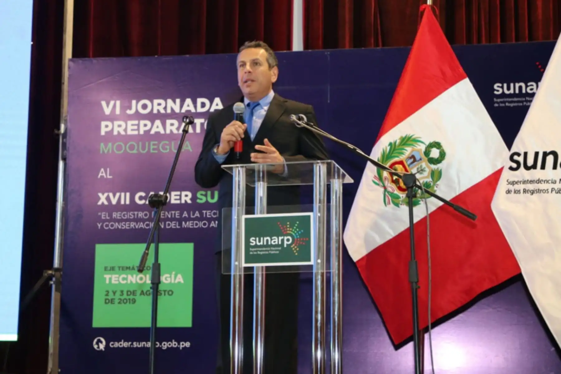 Presidente Martín Vizcarra participó en la VI Jornada Preparatoria al Congreso Anual de Derecho Registral CADER 2019, en Moquegua.Foto:ANDINA/SUNARP