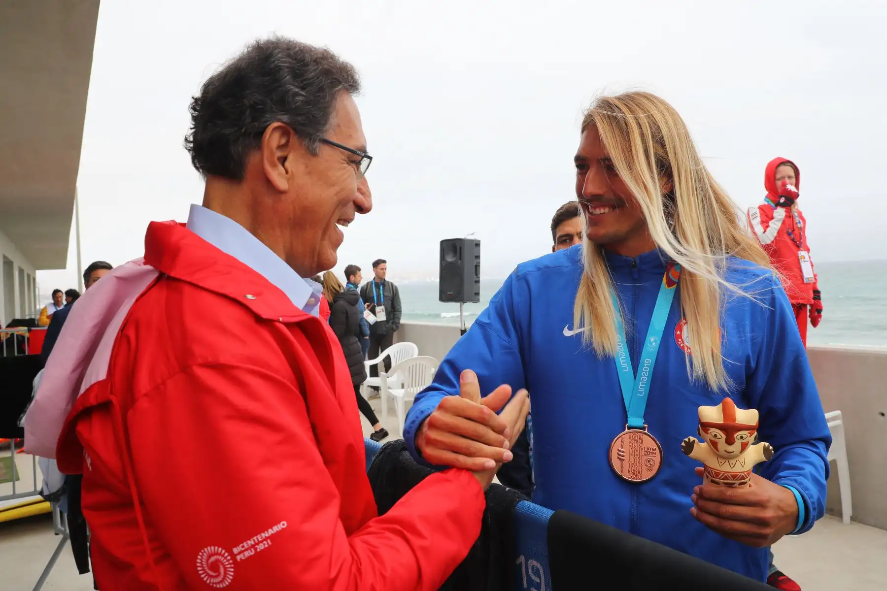 Presidente Martín Vizcarra participó en la ceremonia de premiación a los medallistas peruanos en la disciplina de surf.Foto: ANDINA/Prensa Presidencia