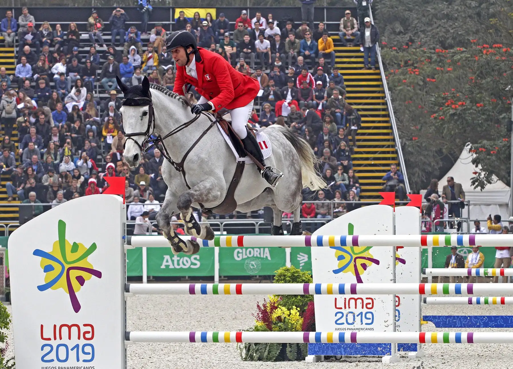 El peruano Duprat en la primera ronda de Salto Ecuestre. Foto: ANDINA/ Lima 2019