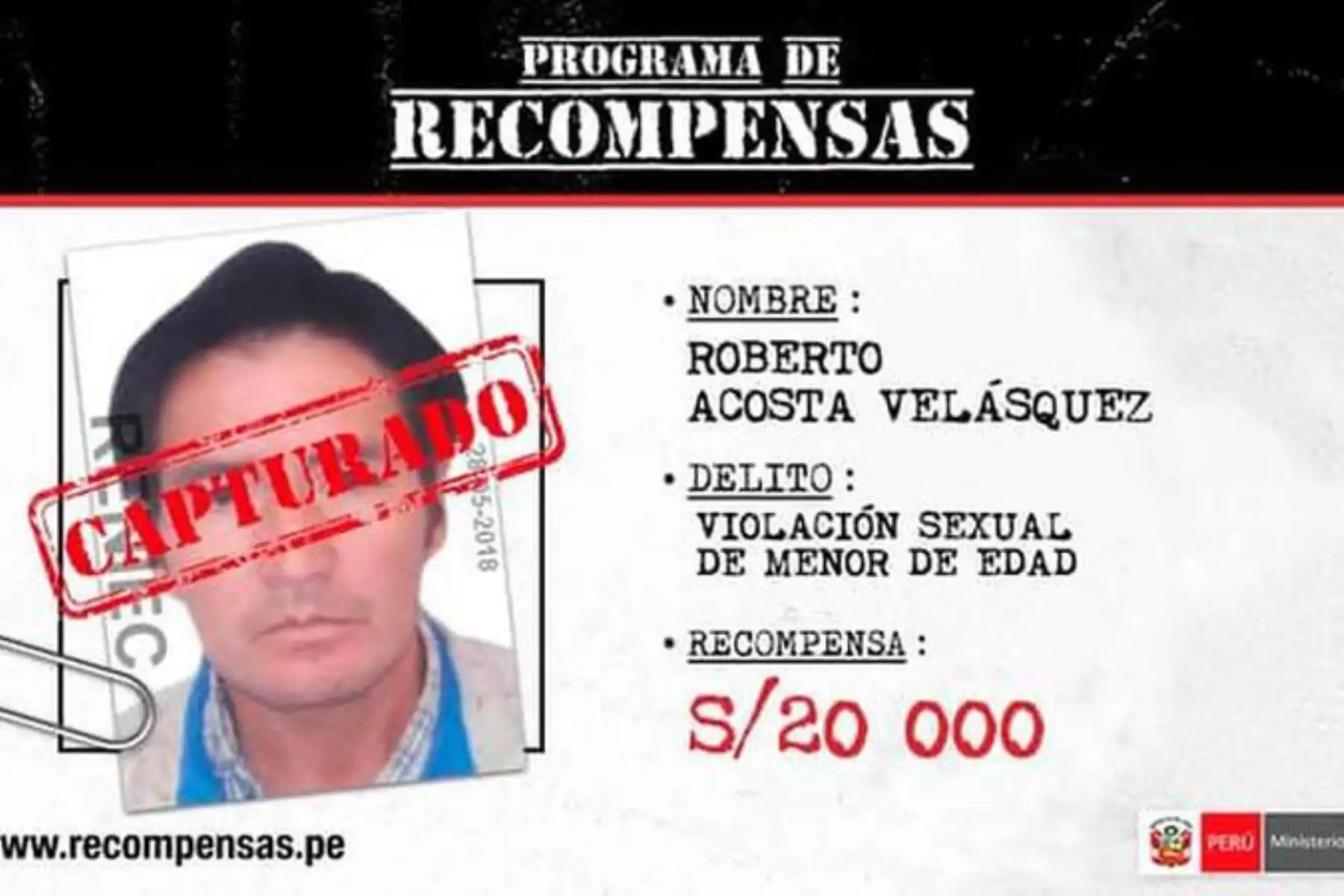 El Juzgado Penal Colegiado de la Corte Superior de Justicia del Santa sentenció a cadena perpetua a Roberto Acosta Velásquez, acusado de violar a su hijastra.