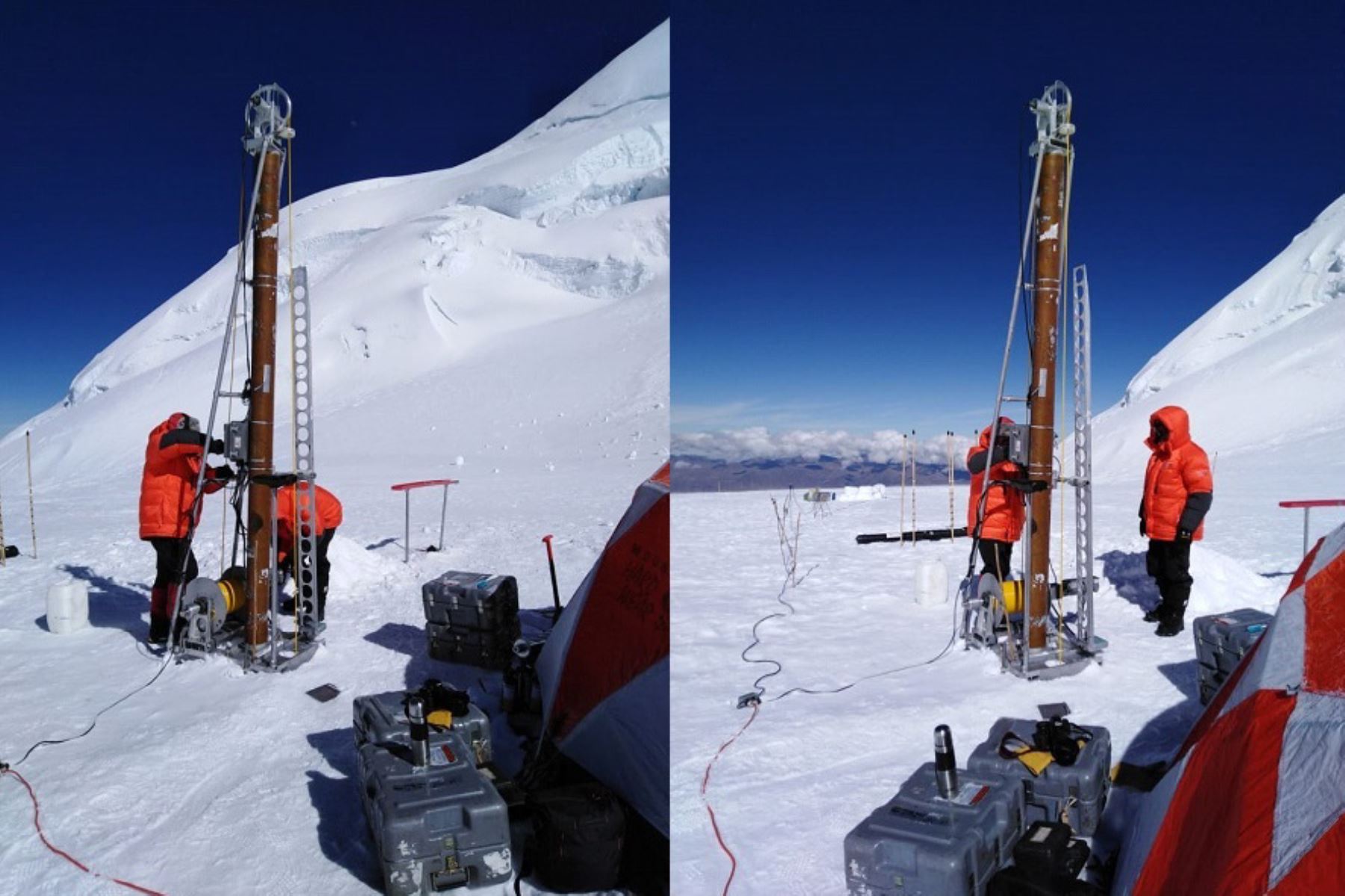 Investigación científica en la cumbre del nevado Huascarán, en Áncash, avanza sin complicaciones. Foto: Cortesía Inaigem