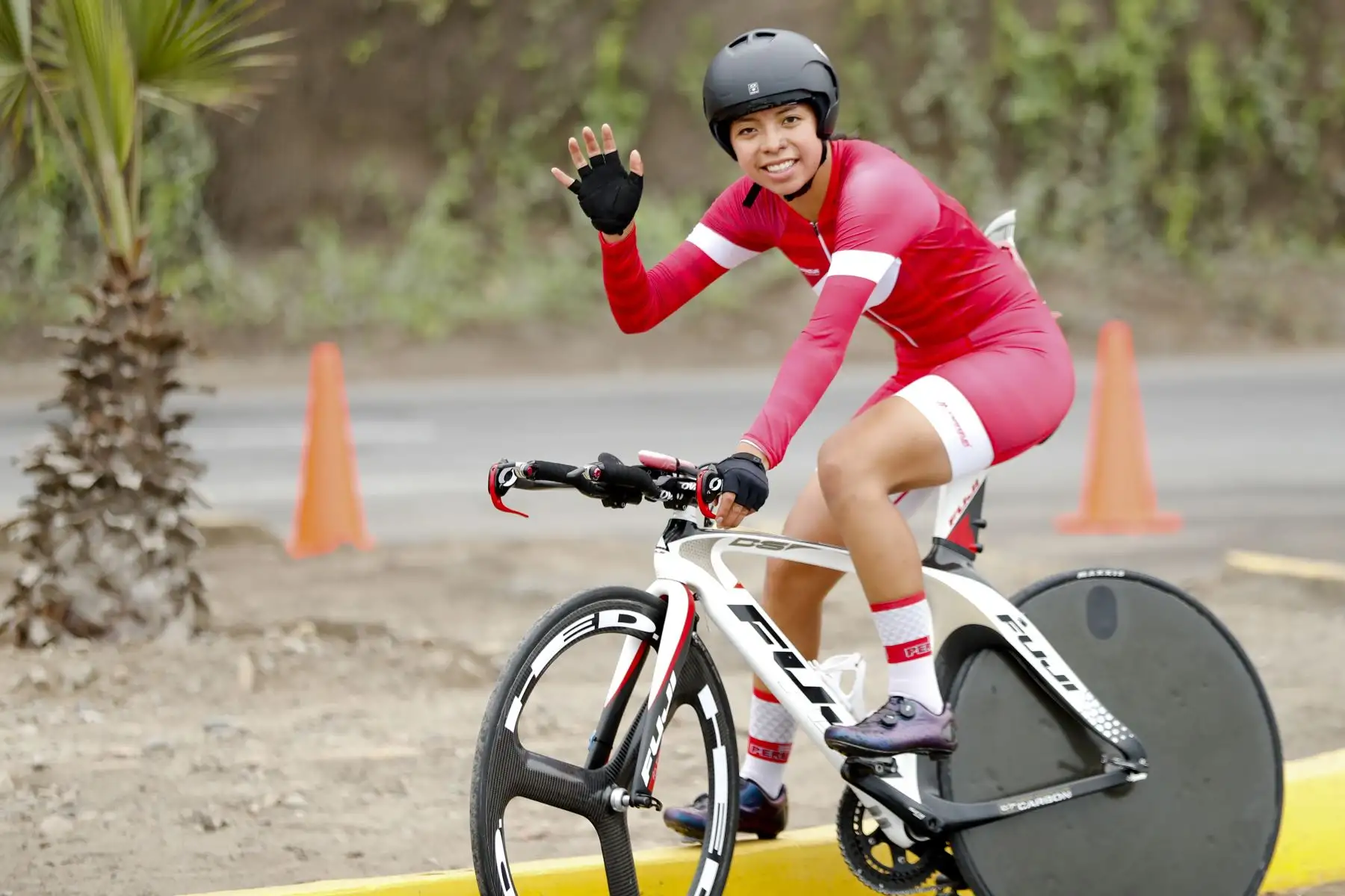 Romina Maribel Medrano Ilizarbe ciclista de ruta damas representando a Perú, una de las disciplinas de los Juegos Panamericanos Lima 2019. Foto: ANDINA/Josue Ramos