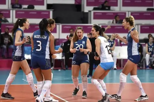 Argentina debuta en vóley femenino con victoria ante Estados Unidos. Twitter: Las Panteras
