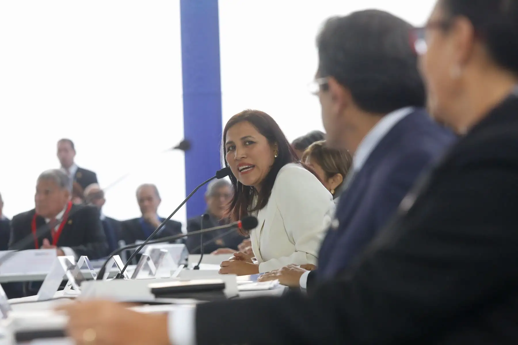 Ministra de Educación, Flor Pablo durante su participación  en el primer UNI Ejecutivo. Foto: ANDINA/Prensa Presidencia