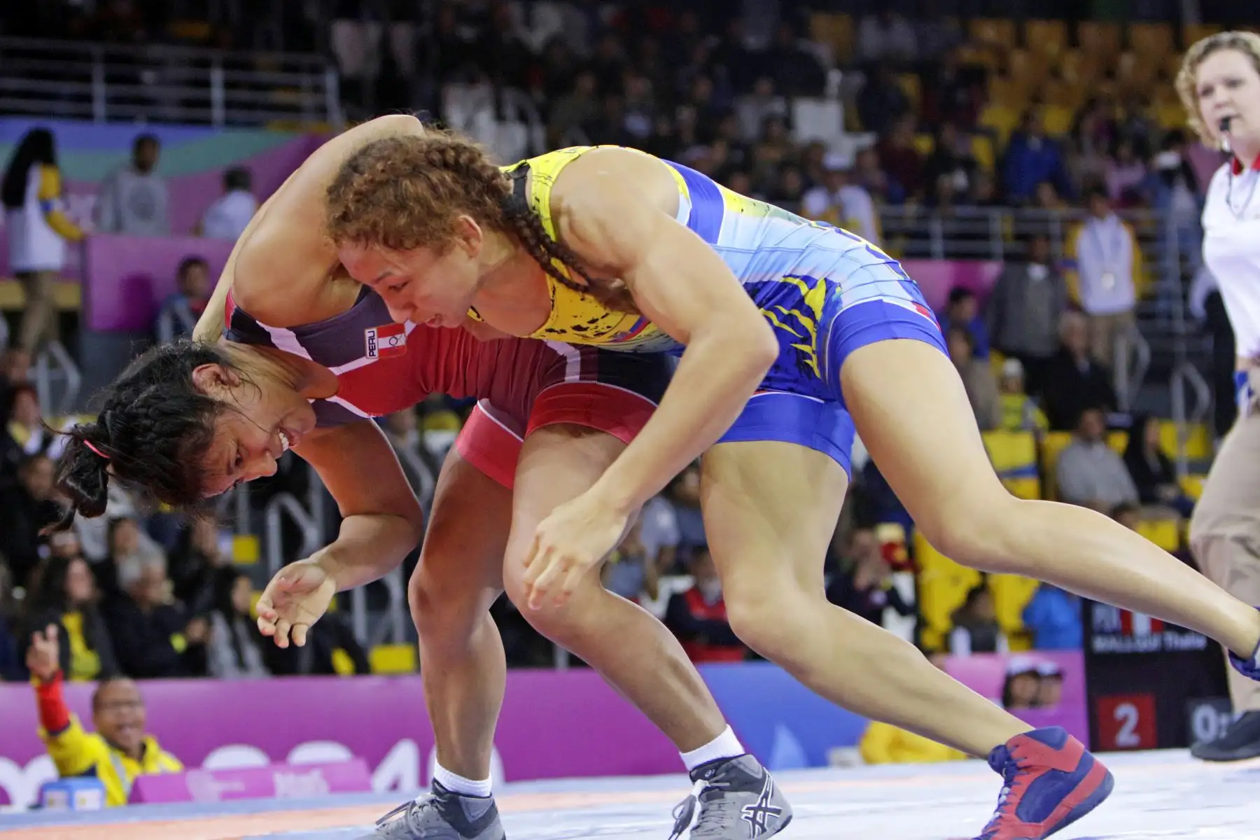 Thalía Mallqui consigue Medalla para Perú en lucha libre. Foto.ANDINA/Lima 2019