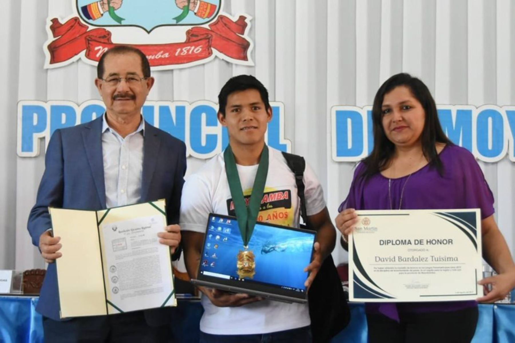 San Martín rinde homenaje a su hijo predilecto Luis Bardalez, quien obtuvo la medalla de bronce en los Juegos Panamericanos Lima 2019. Foto: ANDINA/difusión.