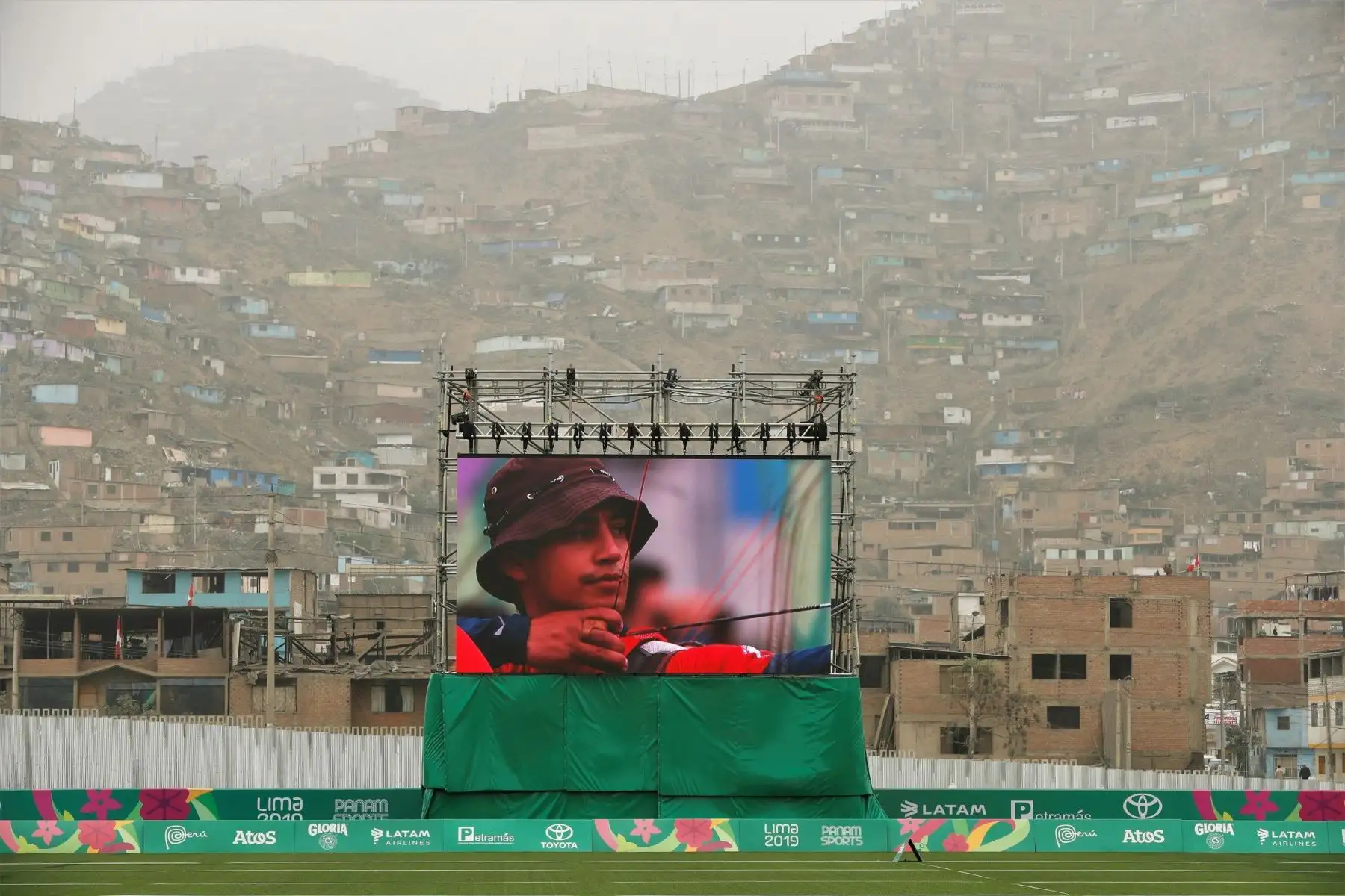 Vista general de la competencia preliminar de Tiro con Arco individual masculino  durante los Juegos Panamericanos Lima 2019. Foto: EFE