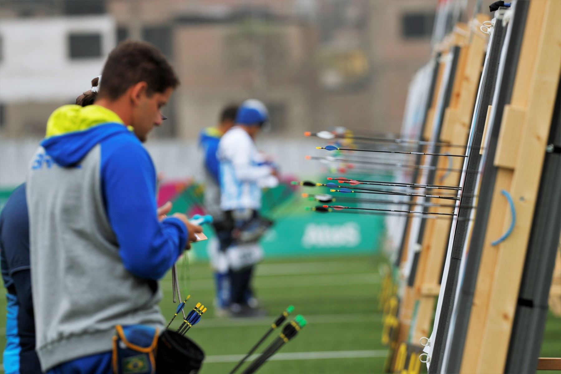 Vista general de la competencia preliminar de Tiro con Arco individual masculino, durante los Juegos Panamericanos Lima 2019. EFE