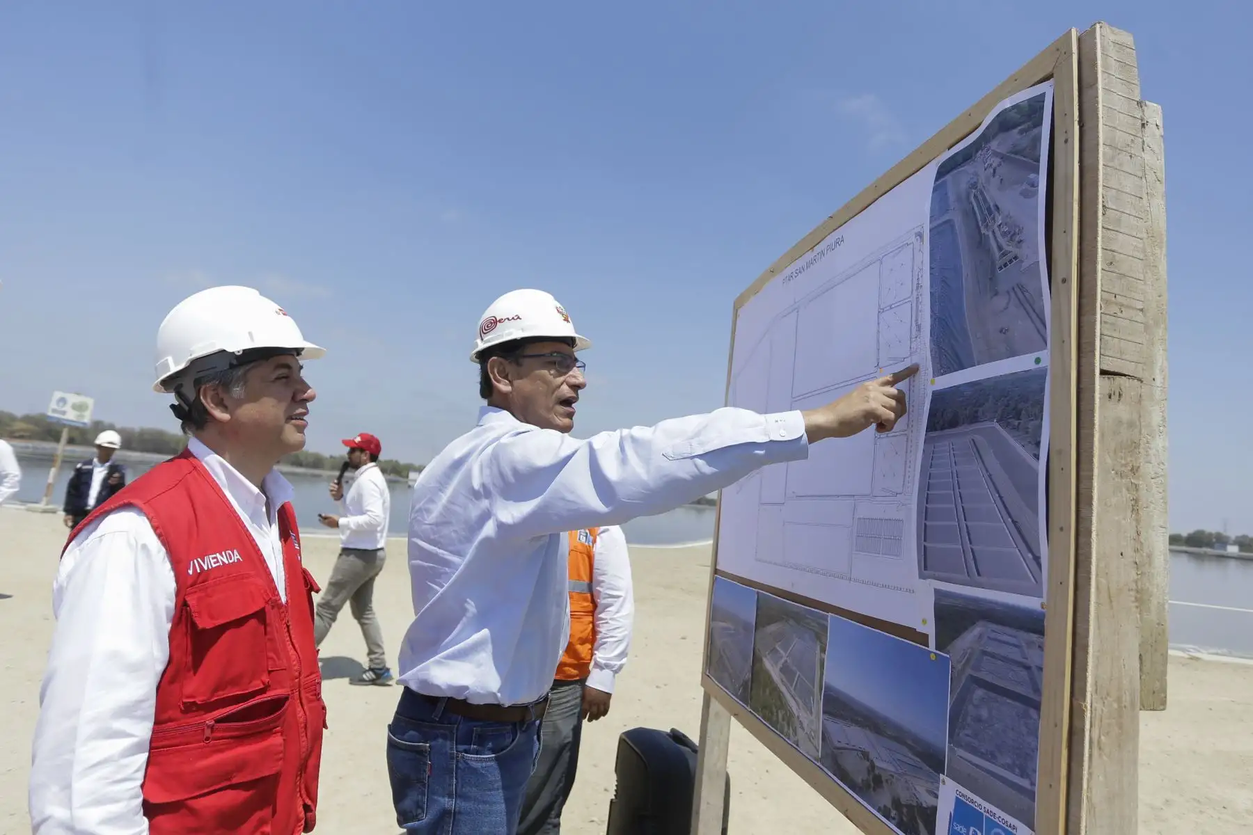 Presidente Vizcarra supervisa el mejoramiento de la planta de tratamiento de aguas residuales San Martin. Foto: ANDINA/Prensa Presidencia