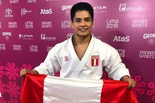 Mariano Wong ganó la medalla de bronce en la modalidad kata de los Panamericanos. Twitter: Movistar Deportes