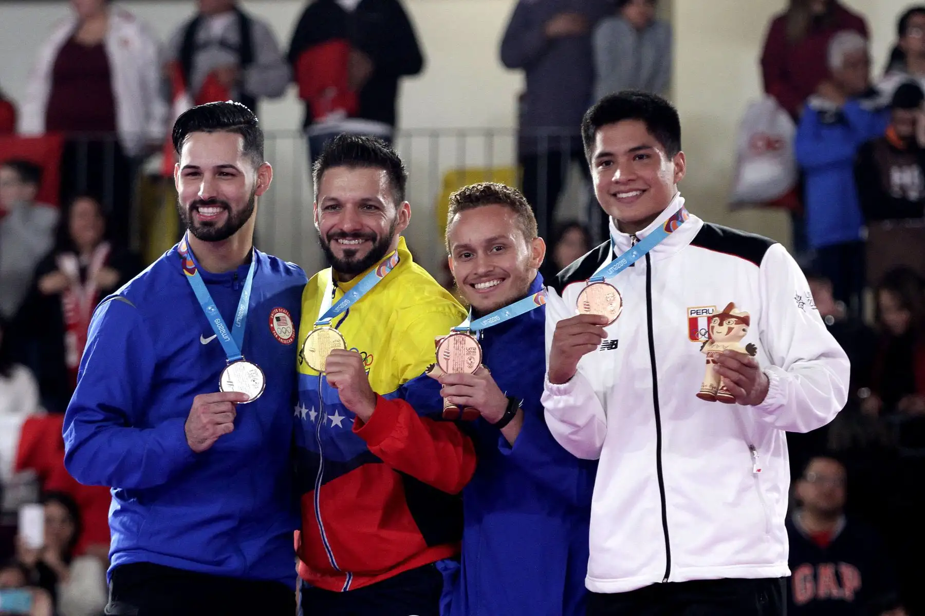 El karateka Mariano Wong ganó medalla de bronce luego de vencer al mexicano Waldo Ramírez en la modalidad de kata. Foto: ANDINA/ Lima 2019
