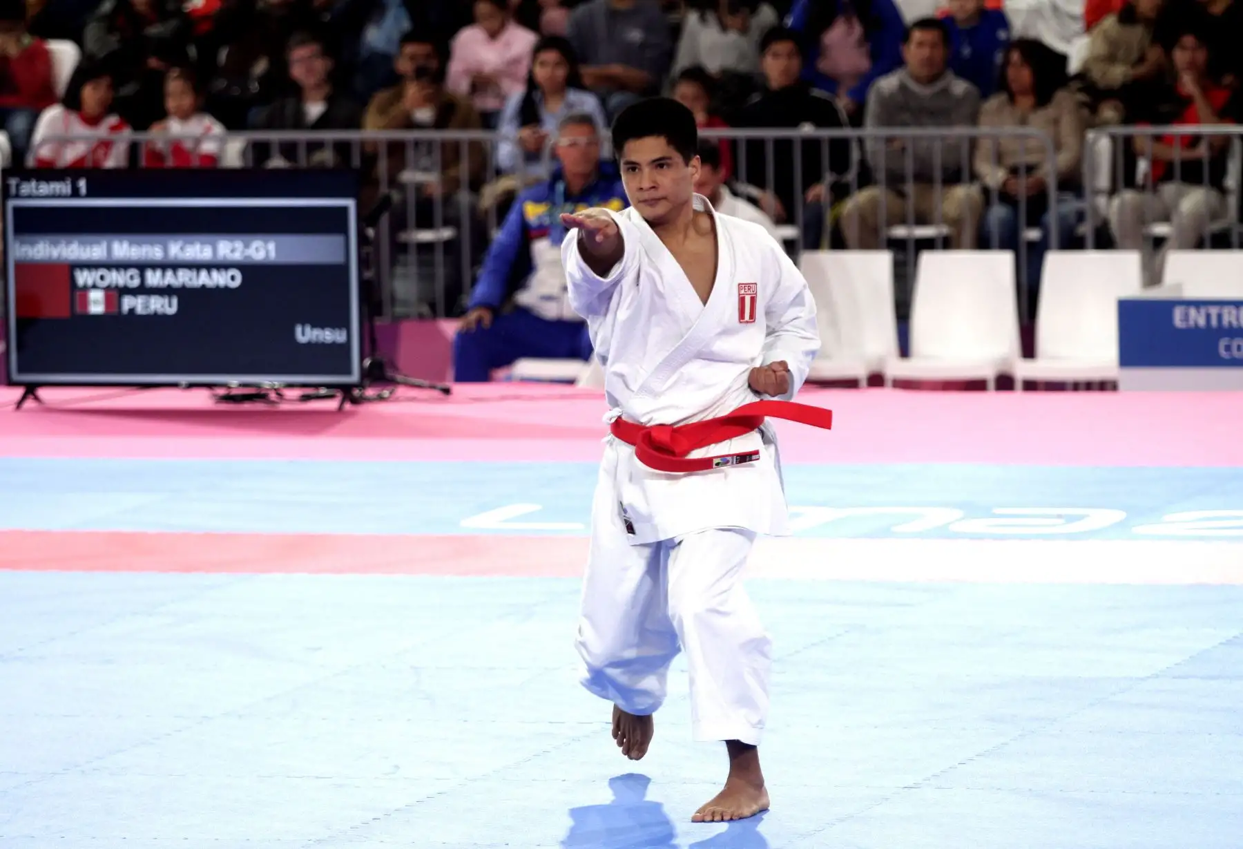 El karateka Mariano Wong ganó medalla de bronce luego de vencer al mexicano Waldo Ramírez en la modalidad de kata. Foto: ANDINA/ Lima 2019