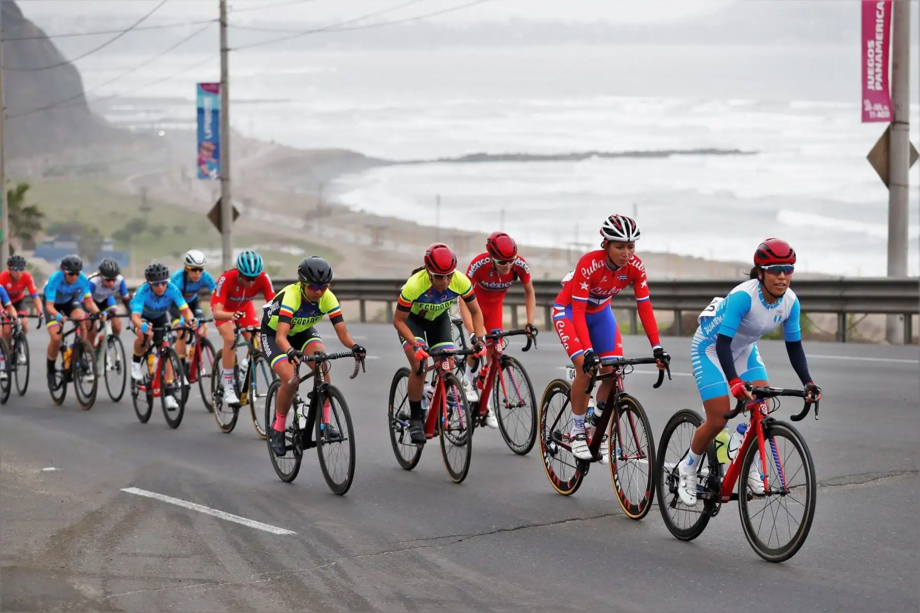 Vista general durante la final femenina de ciclismo de ruta en los juegos Panamericanos Lima 2019.
Foto: EFE
