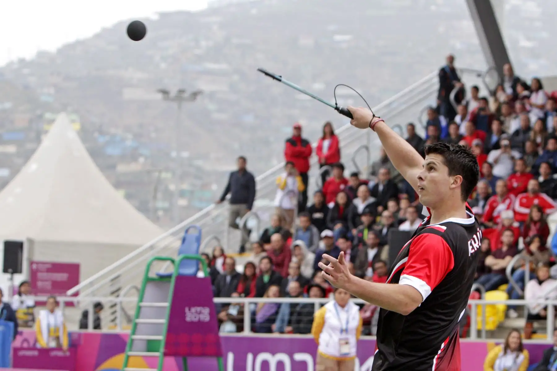 El deportista nacional, Kevin Martínez obtuvo la medalla de oro en frontón, sumando la décima que nuestra delegación  en los Juegos Panamericanos Lima 2019. Foto: ANDINA/ LIMA 2019