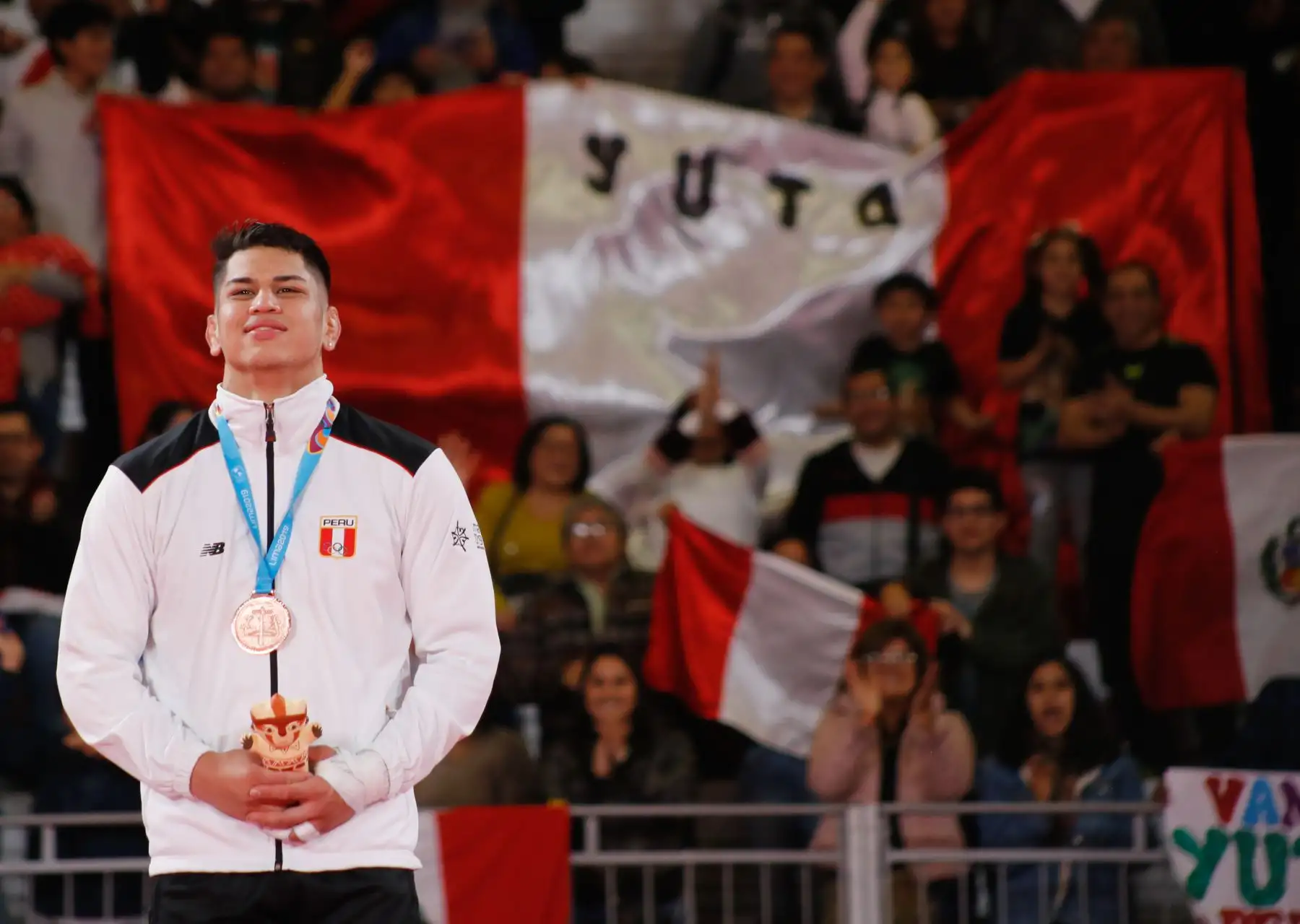 Yuta Galarreta que nació Japón, pero de padres peruanos ingresó a la historia del deporte nacional porque logró obtener la medalla de bronce en judo en Lima 2019.Foto:LIMA 2019