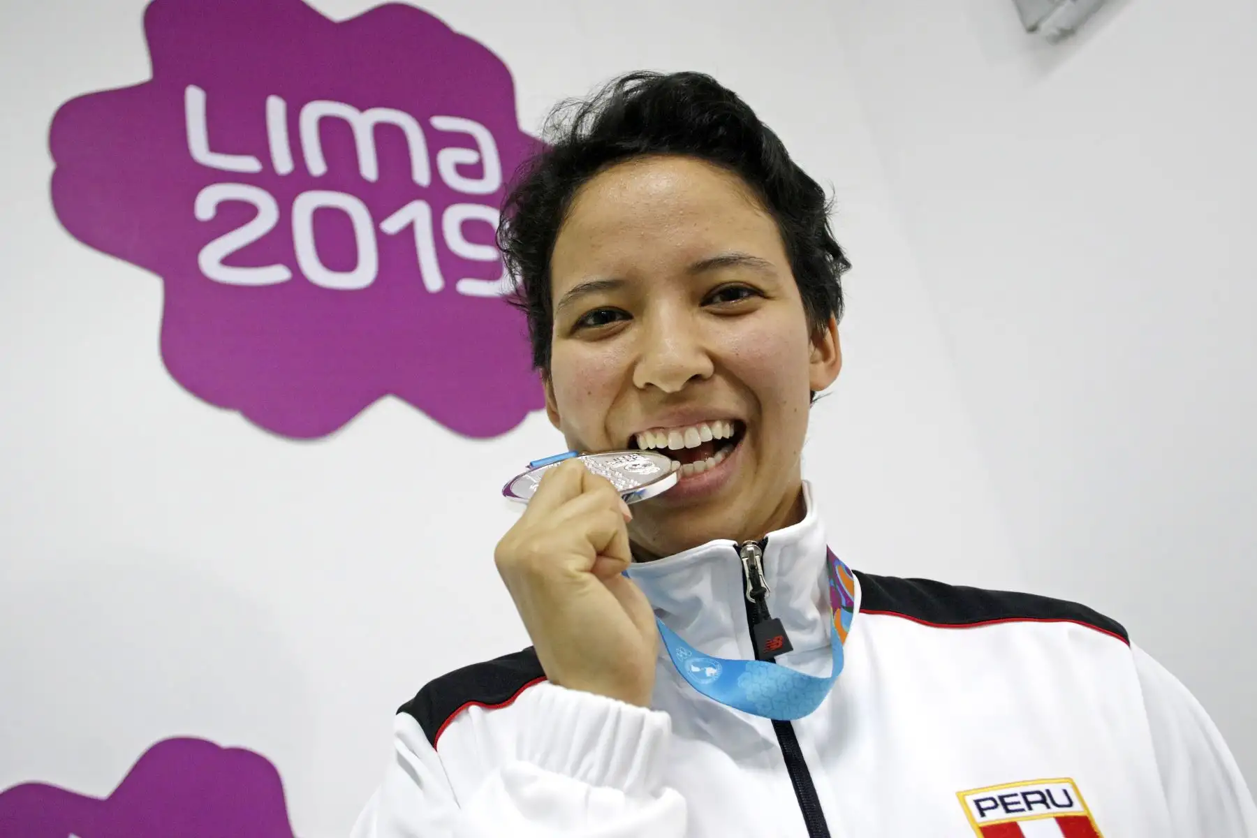 Marcela Castillo, medalla de plata en taekwondo. Foto:Lima 2019