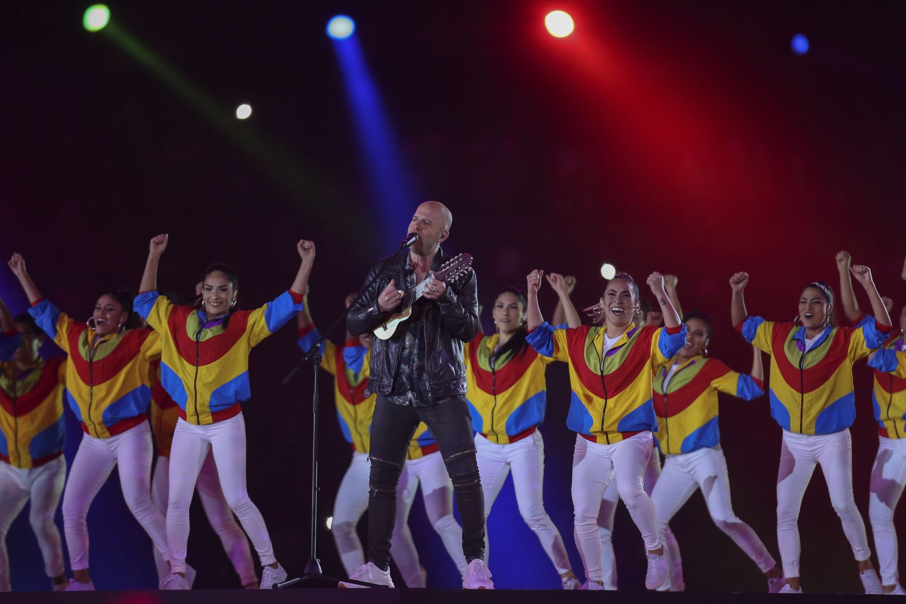El cantautor peruano Gian Marco Zignago se presenta durante la ceremonia de clausura de los Juegos Panamericanos de Lima 2019 en Lima el 11 de agosto de 2019. AFP