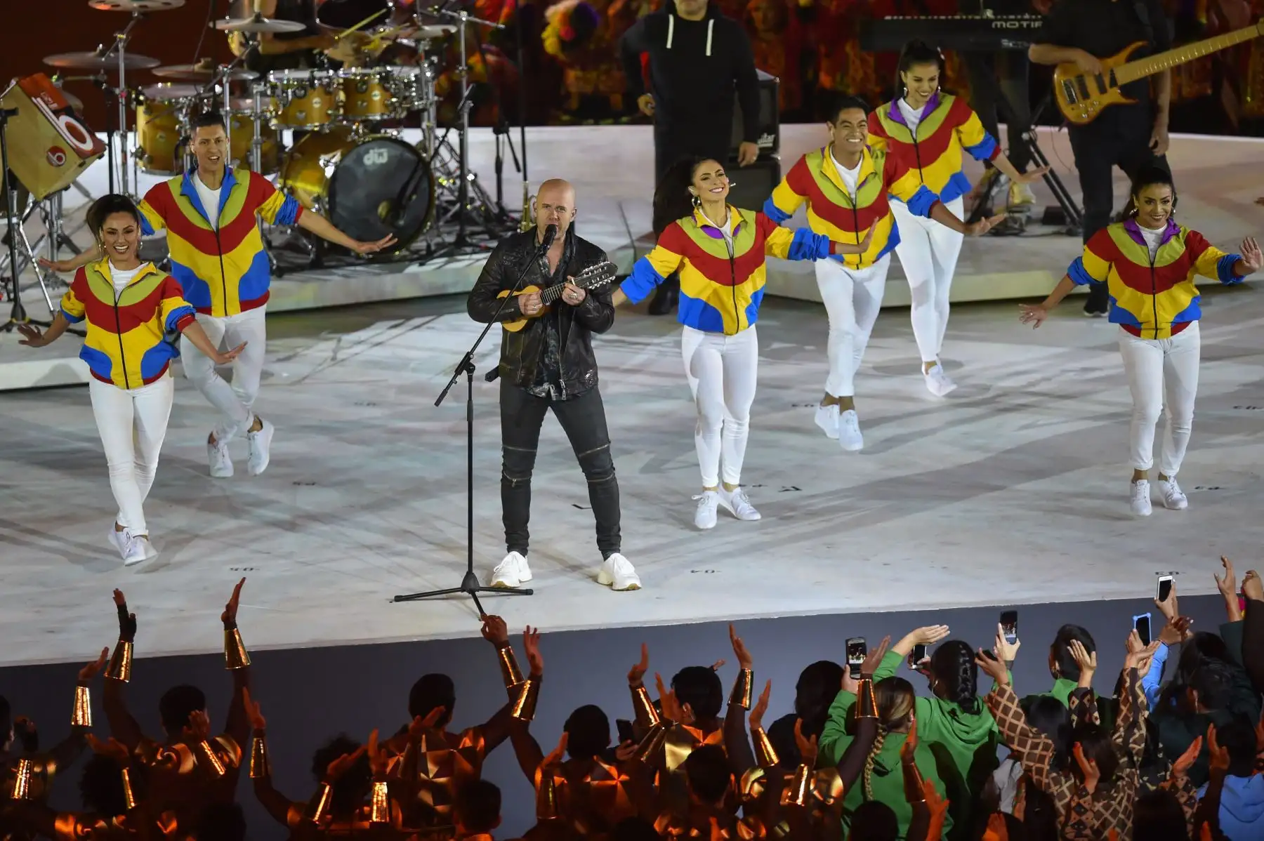 El cantautor peruano Gian Marco Zignago se presenta durante la ceremonia de clausura de los Juegos Panamericanos de Lima 2019 en Lima el 11 de agosto de 2019. AFP