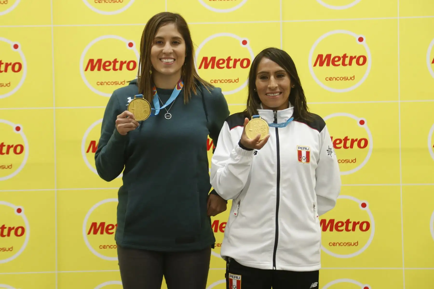 Gladys Tejeda, Alexandra Grande, deportista peruanas ganadoras de medallas de oro en los Juegos Panamericanos de Lima 2019. Foto: ANDINA/Josue Ramos