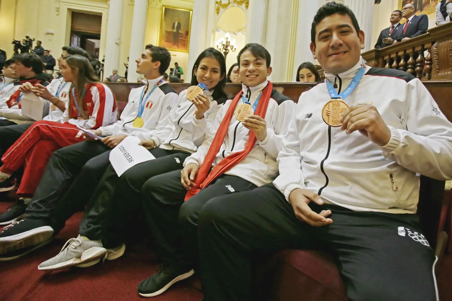 Medallistas Panamericanos reciben reconocimiento en el Congreso de la República.
Foto: Congreso de la República