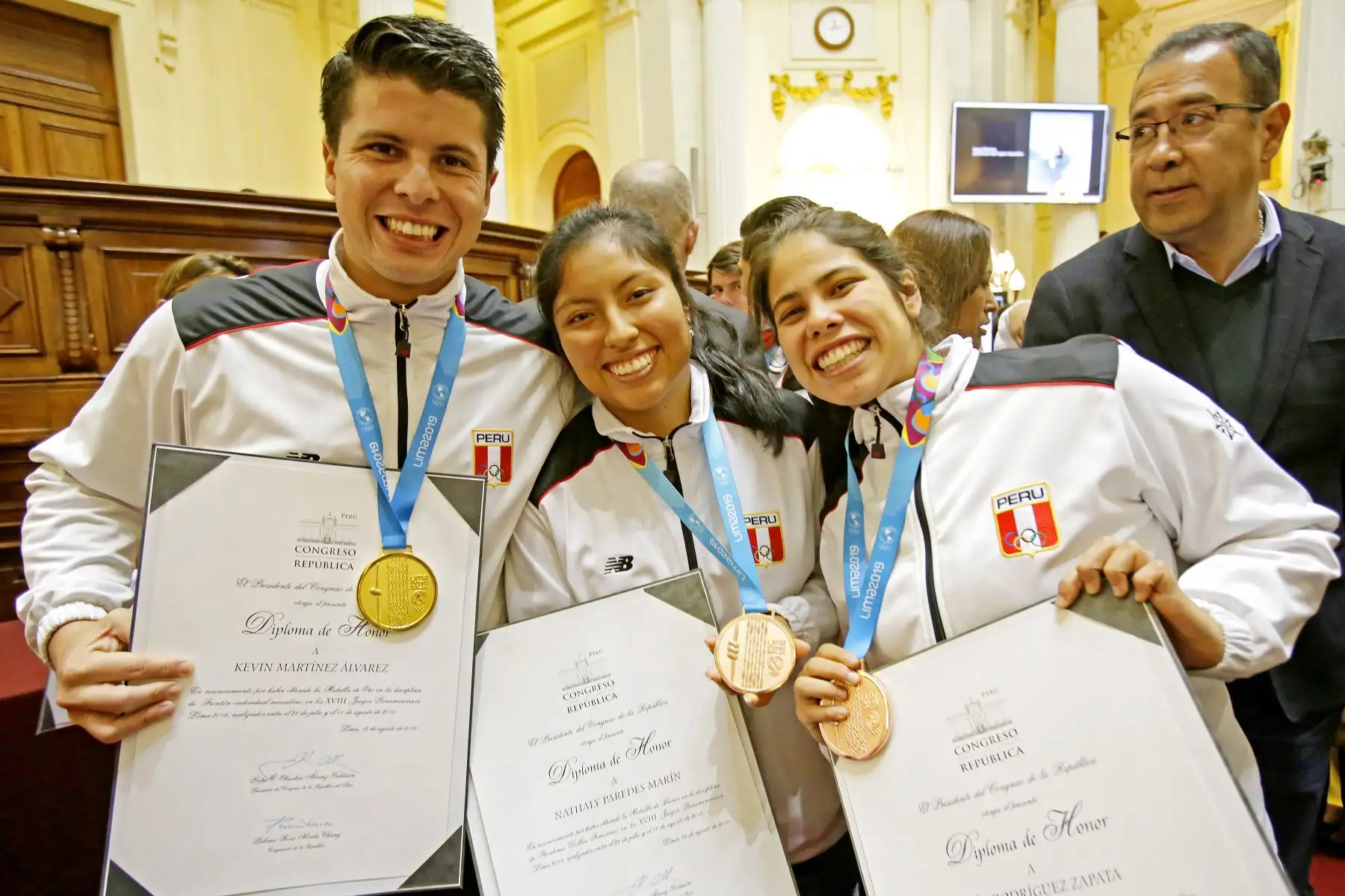 Medallistas Panamericanos reciben reconocimiento en el Congreso de la República.
Foto: Congreso de la República
