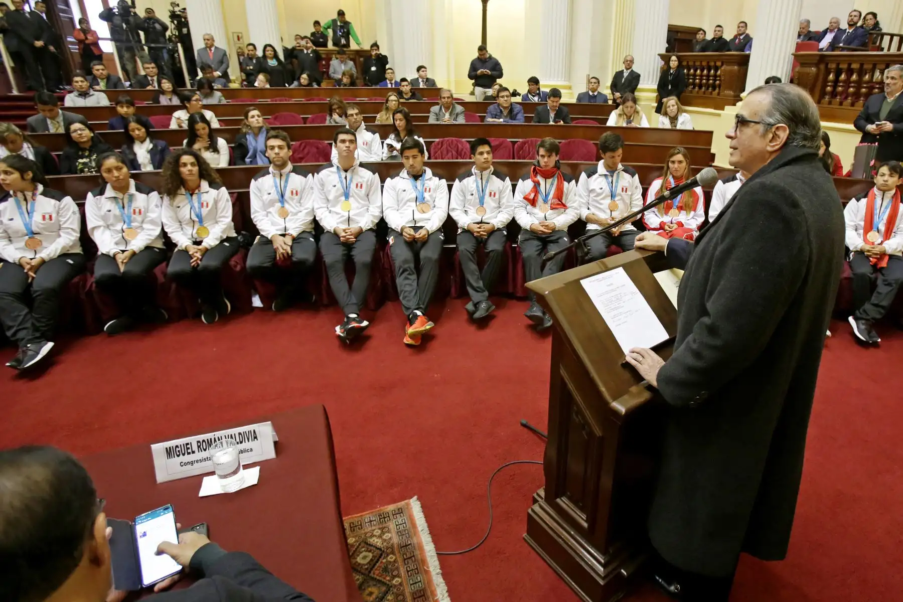 Medallistas Panamericanos reciben reconocimiento en el Congreso de la República.
Foto: Congreso de la República