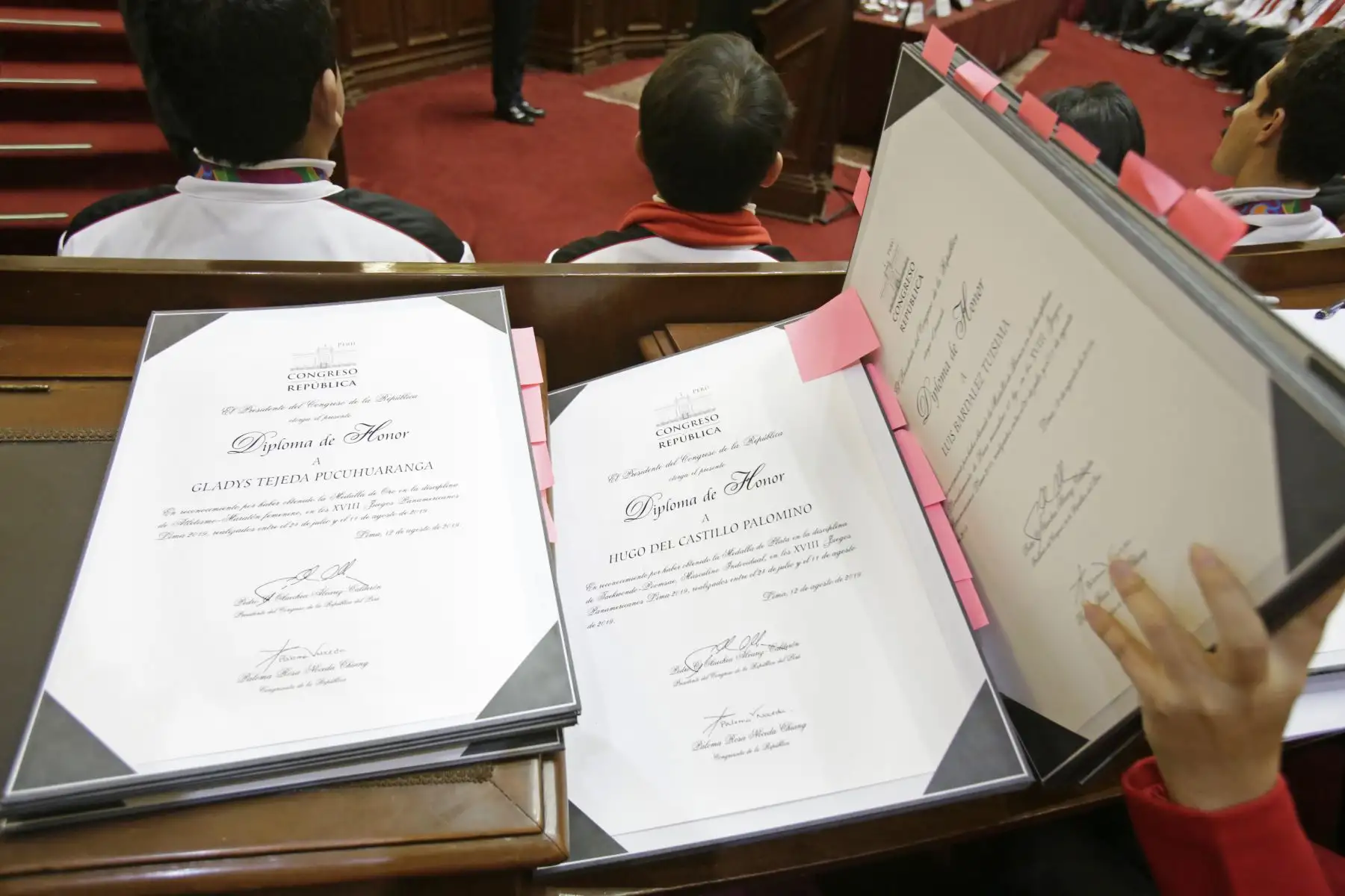 Medallistas Panamericanos reciben reconocimiento en el Congreso de la República.
Foto: Congreso de la República