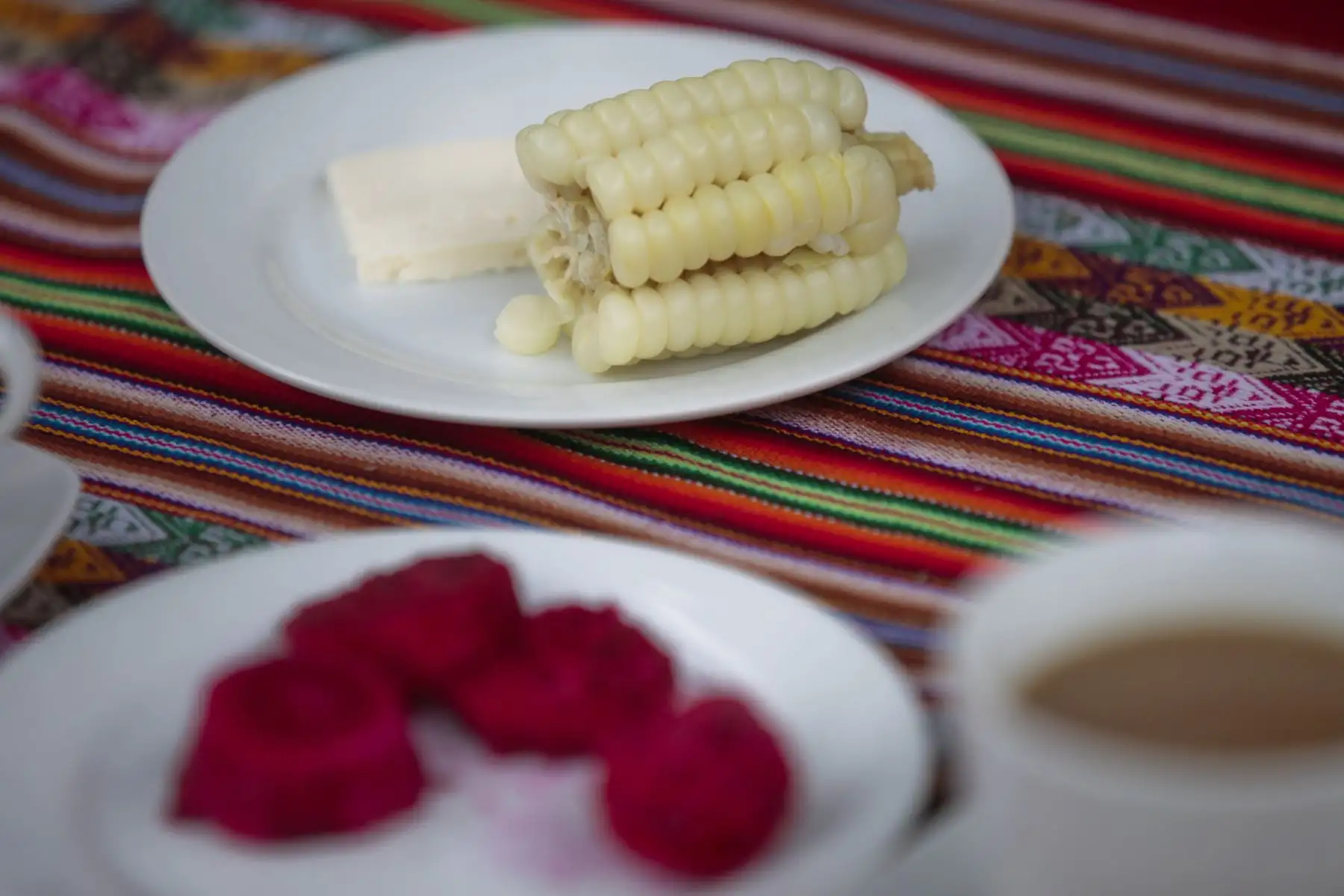 Choclo con queso. Ministerio de Salud presenta alternativas de desayunos de invierno preparados con cereales andinos y productos de la selva. Niños degustan desayuno de choclo, queso, pan, jugo de fruta y maca.
Foto: ANDINA/Miguel Mejía