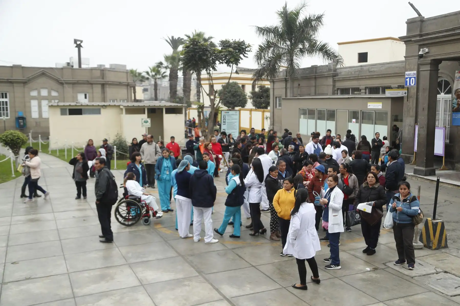 Así se vivió el simulacro nacional de sismo y tsunami en el Hospital Nacional Arzobispo Loayza en Lima. Foto: ANDINA/Josue Ramos